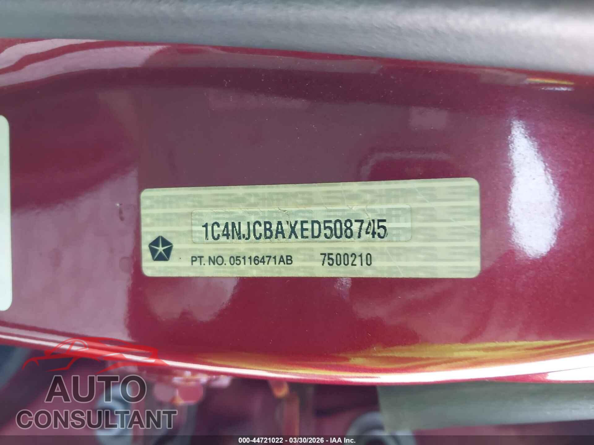 JEEP COMPASS 2014 - 1C4NJCBAXED508745