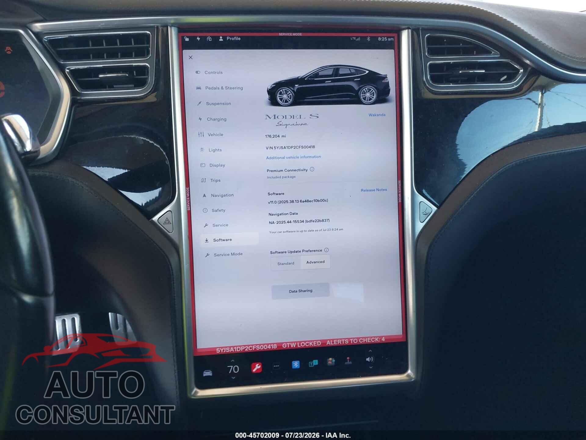 TESLA MODEL S 2012 - 5YJSA1DP2CFS00418