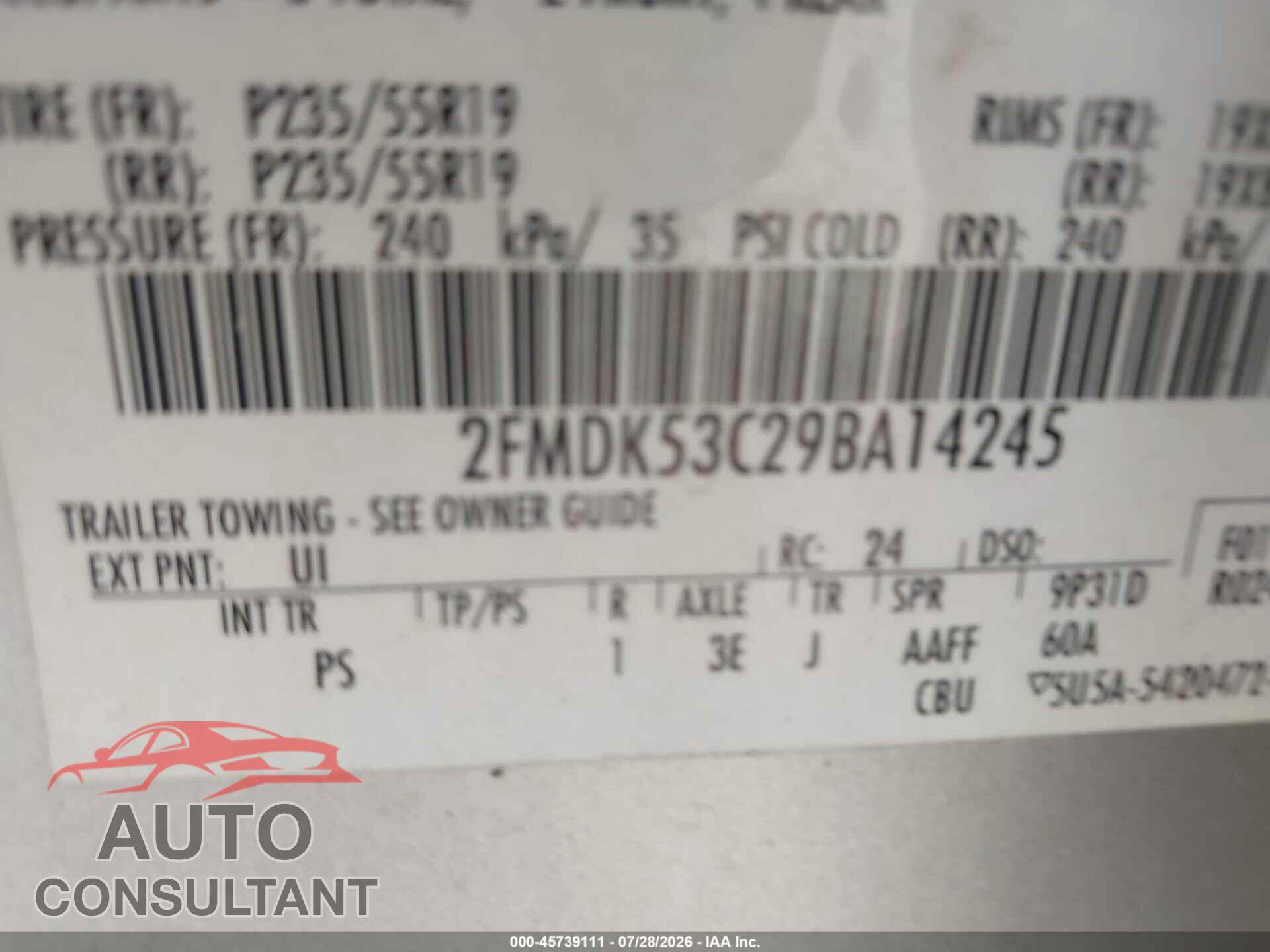 FORD FLEX 2009 - 2FMDK53C29BA14245