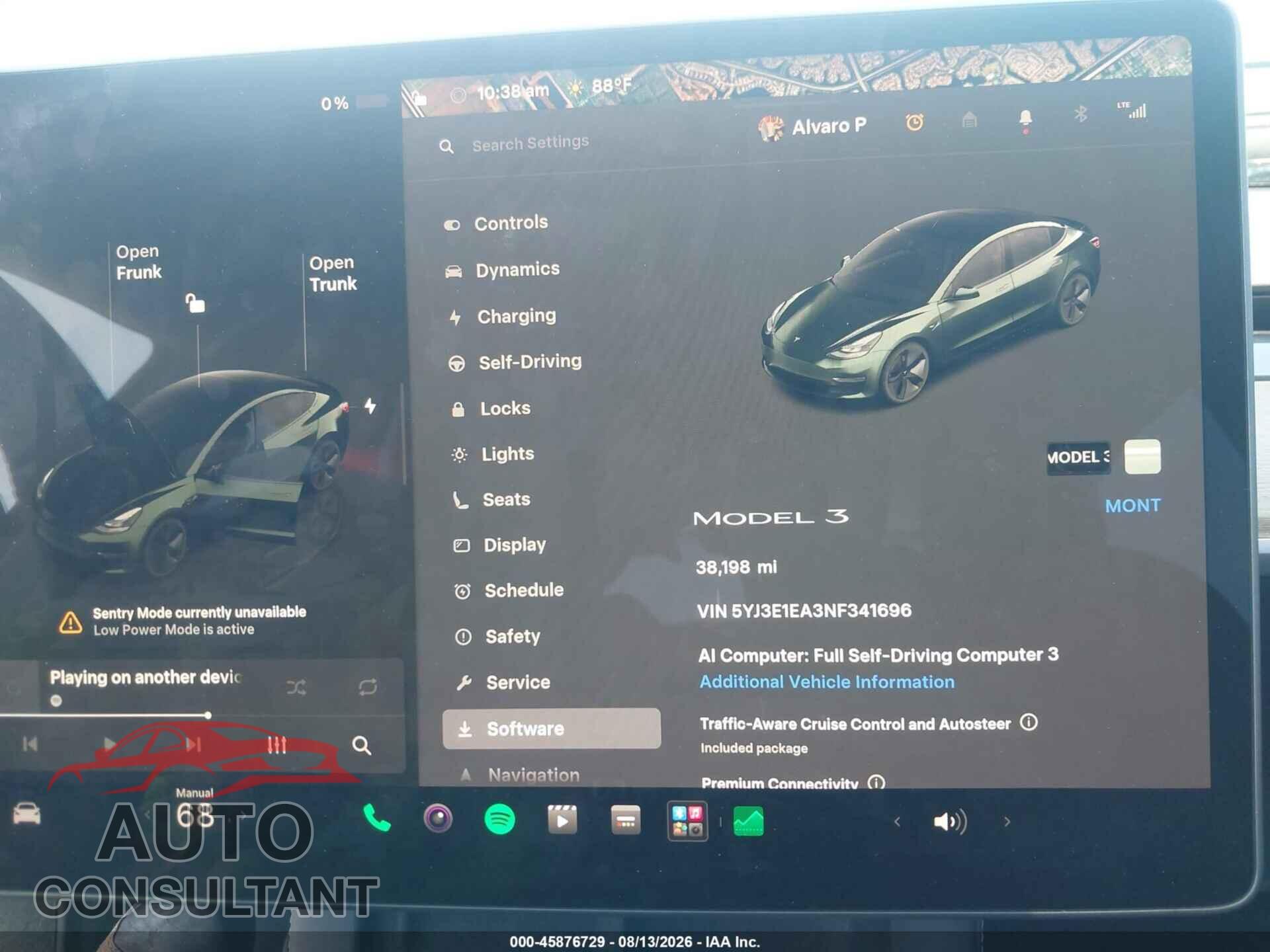 TESLA MODEL 3 2022 - 5YJ3E1EA3NF341696