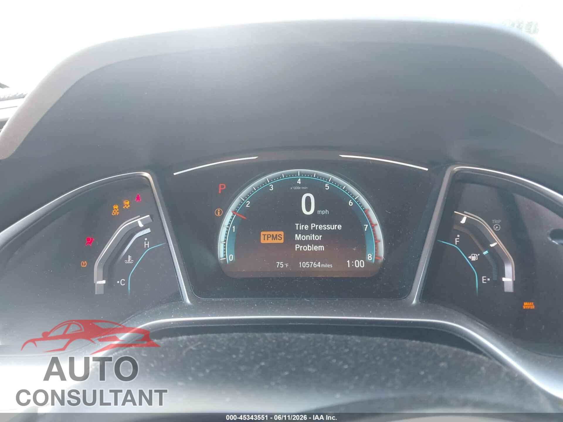HONDA CIVIC 2017 - 2HGFC1F73HH659727