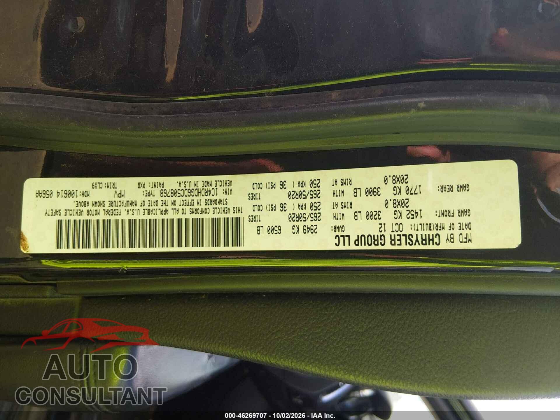 DODGE DURANGO 2013 - 1C4RDHDG6DC508768
