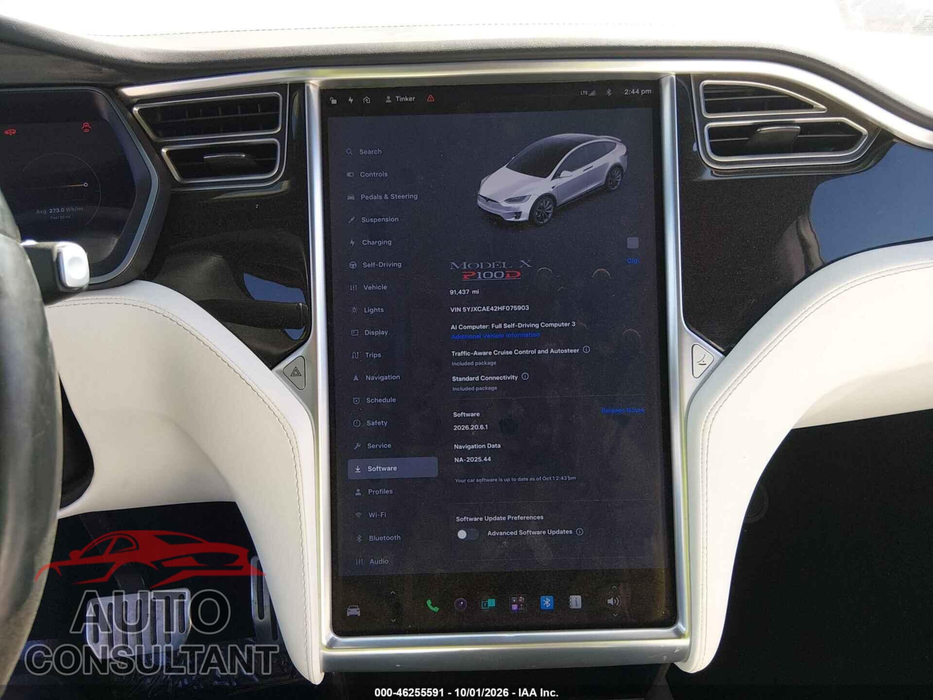 TESLA MODEL X 2017 - 5YJXCAE42HF075903