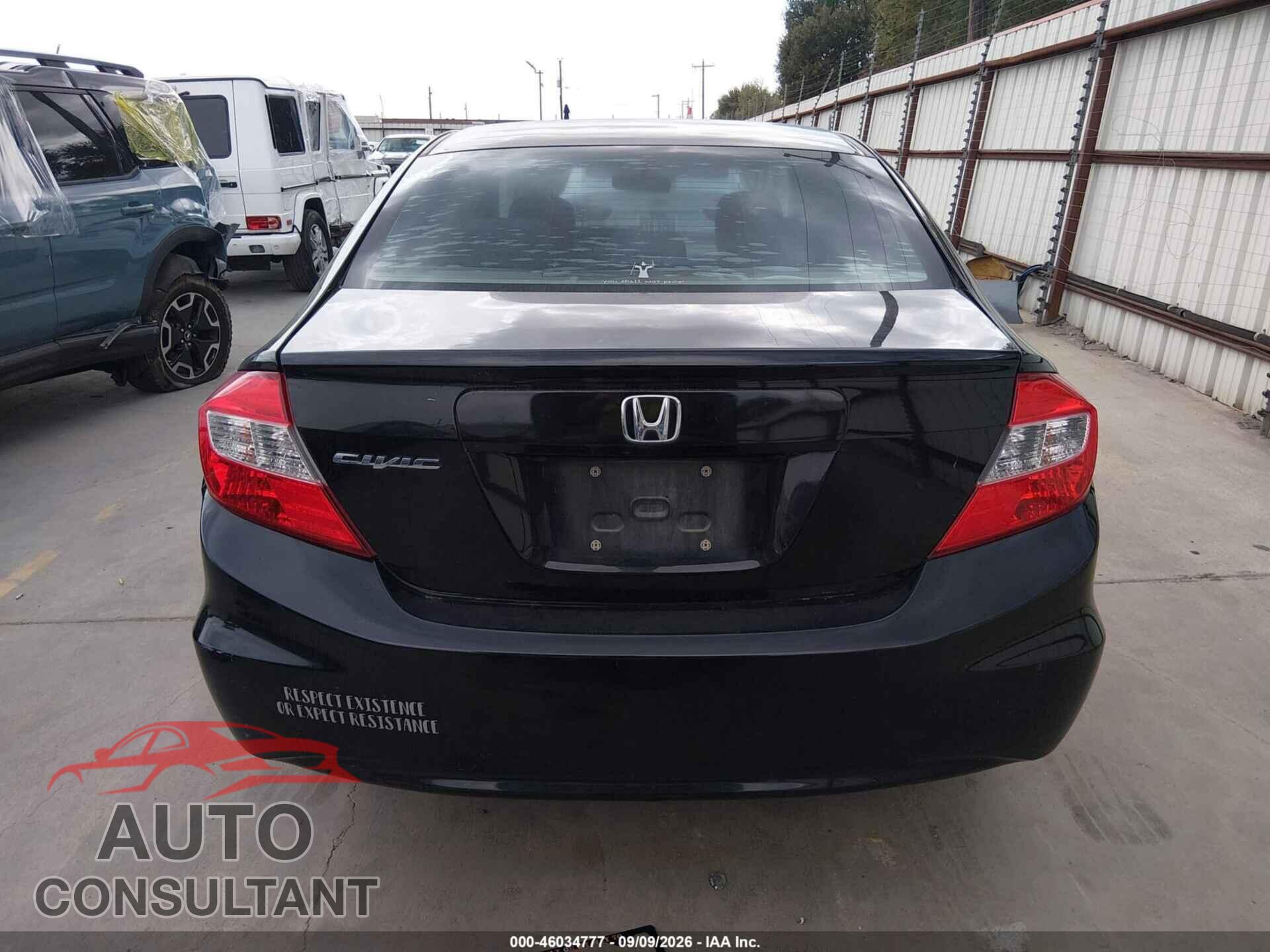 HONDA CIVIC 2012 - 19XFB2F54CE007435