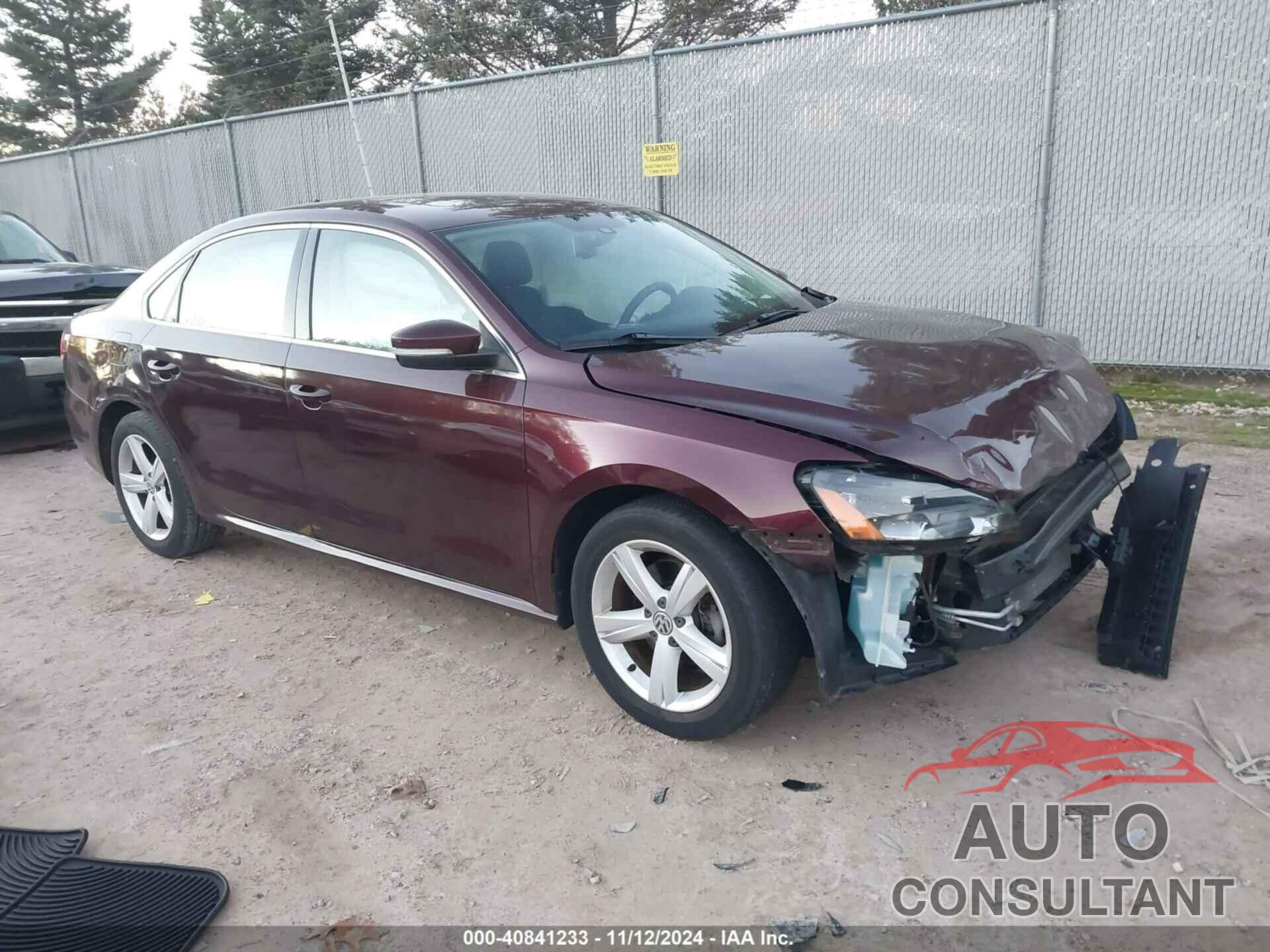 VOLKSWAGEN PASSAT 2013 - 1VWBP7A31DC125645