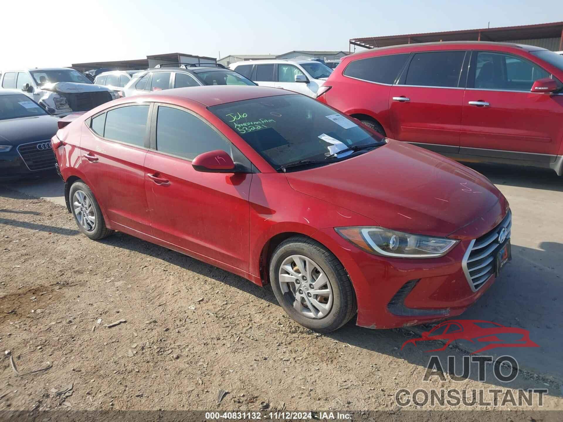 HYUNDAI ELANTRA 2017 - KMHD74LF7HU194126
