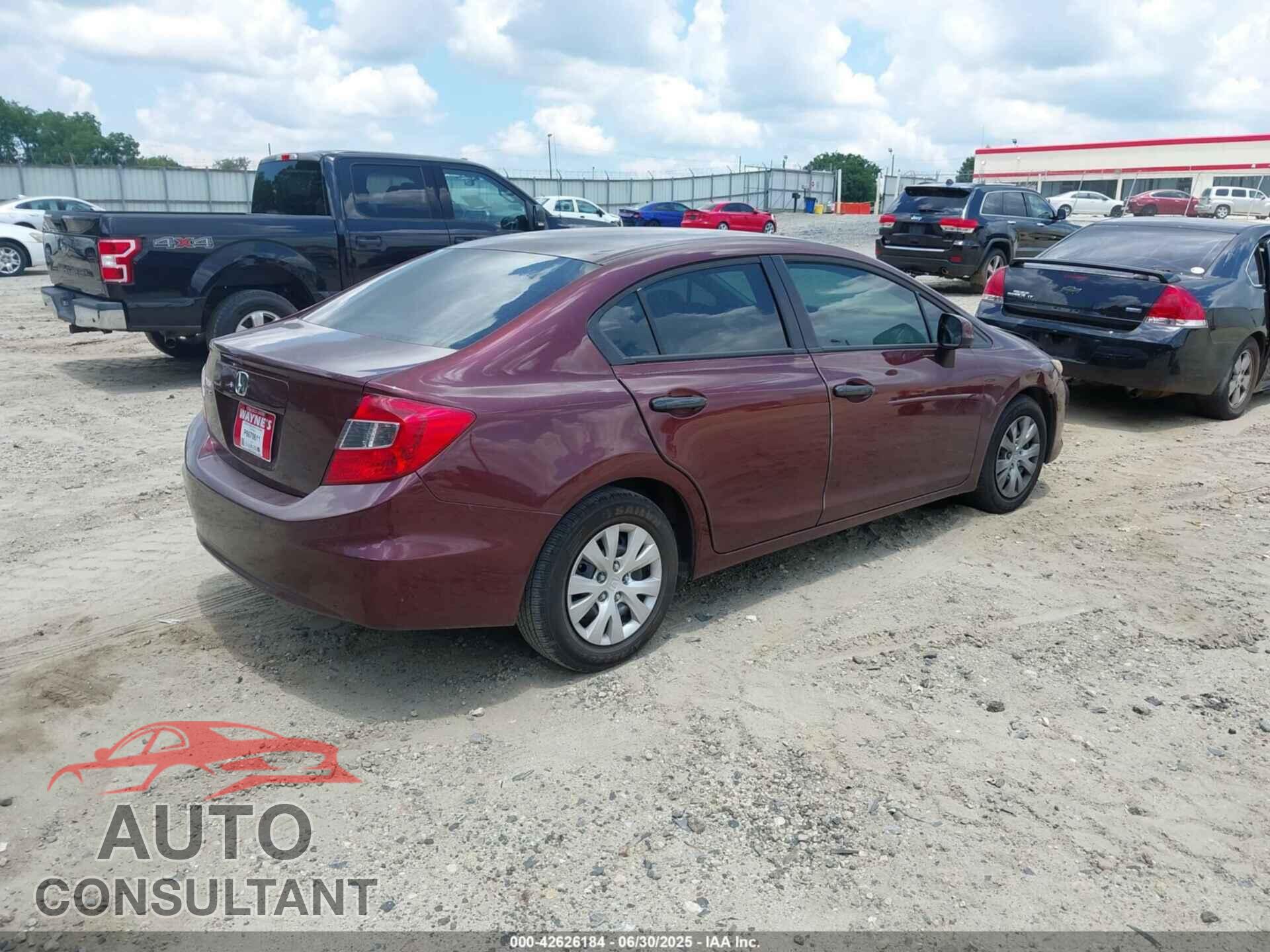 HONDA CIVIC 2012 - 19XFB2F55CE099400