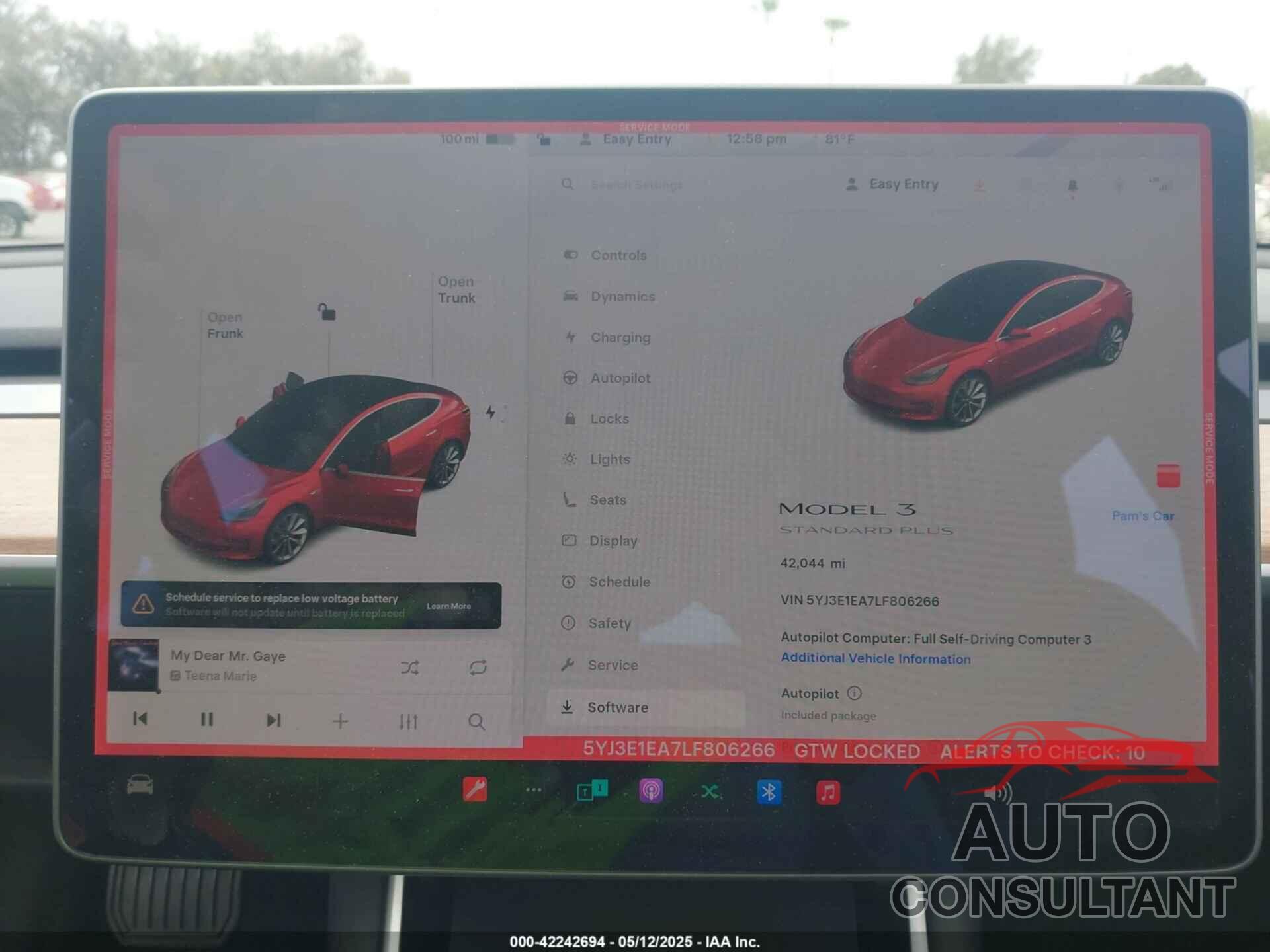 TESLA MODEL 3 2020 - 5YJ3E1EA7LF806266