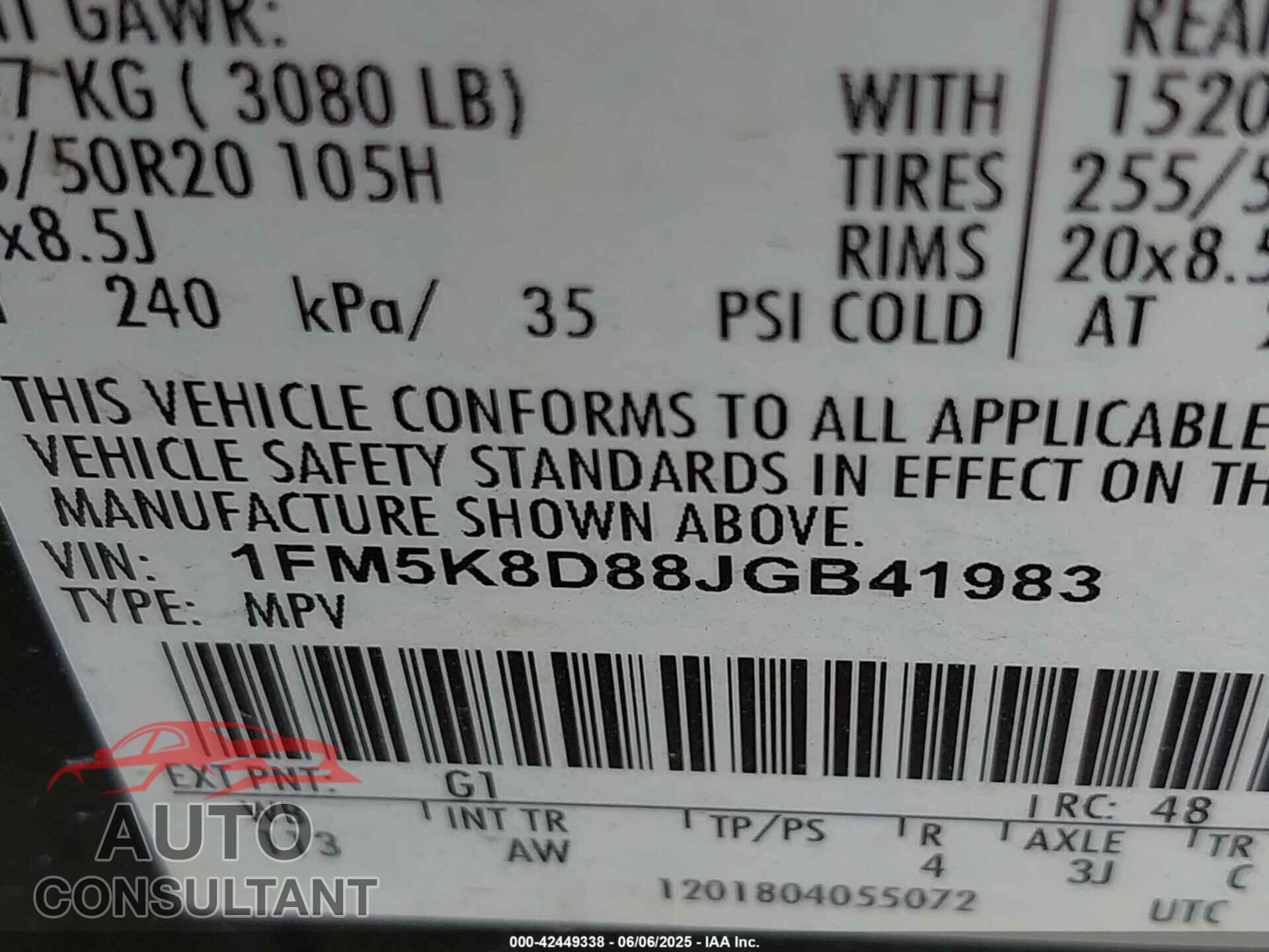 FORD EXPLORER 2018 - 1FM5K8D88JGB41983