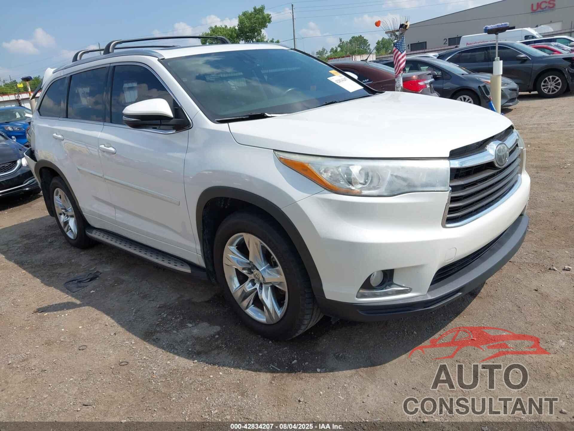 TOYOTA HIGHLANDER 2015 - 5TDDKRFH9FS199133