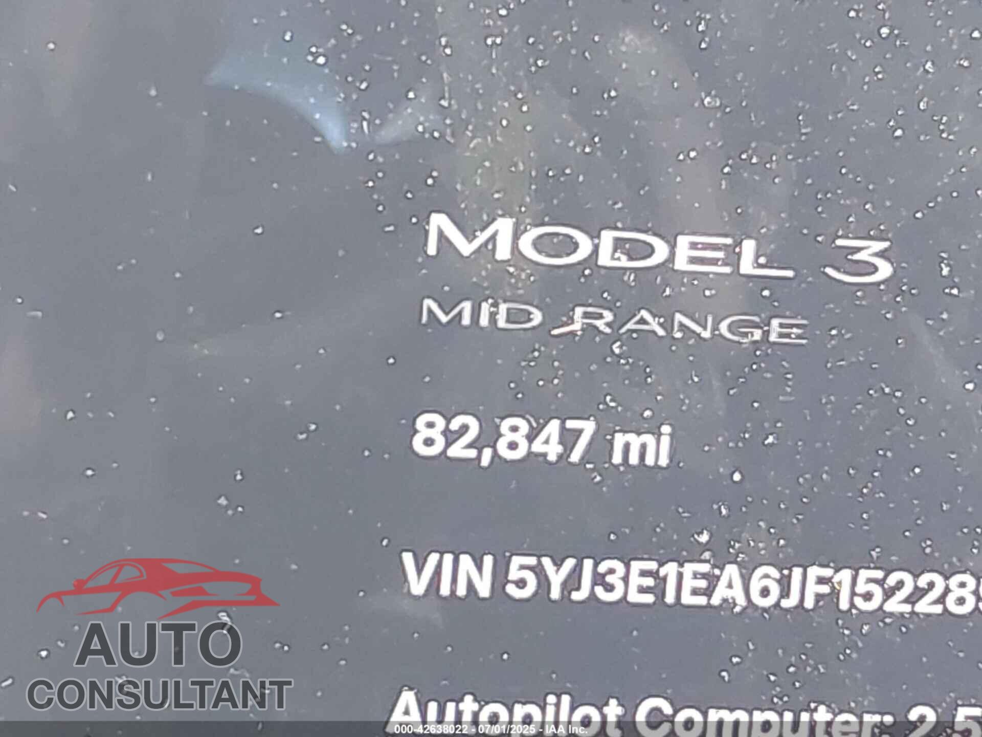 TESLA MODEL 3 2018 - 5YJ3E1EA6JF152289