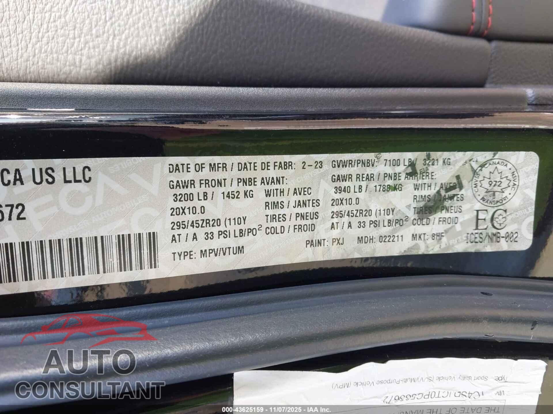 DODGE DURANGO 2023 - 1C4SDJCT0PC583672