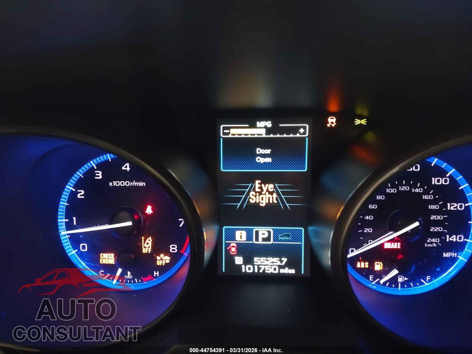 SUBARU OUTBACK 2016 - 4S4BSBNC4G3243588