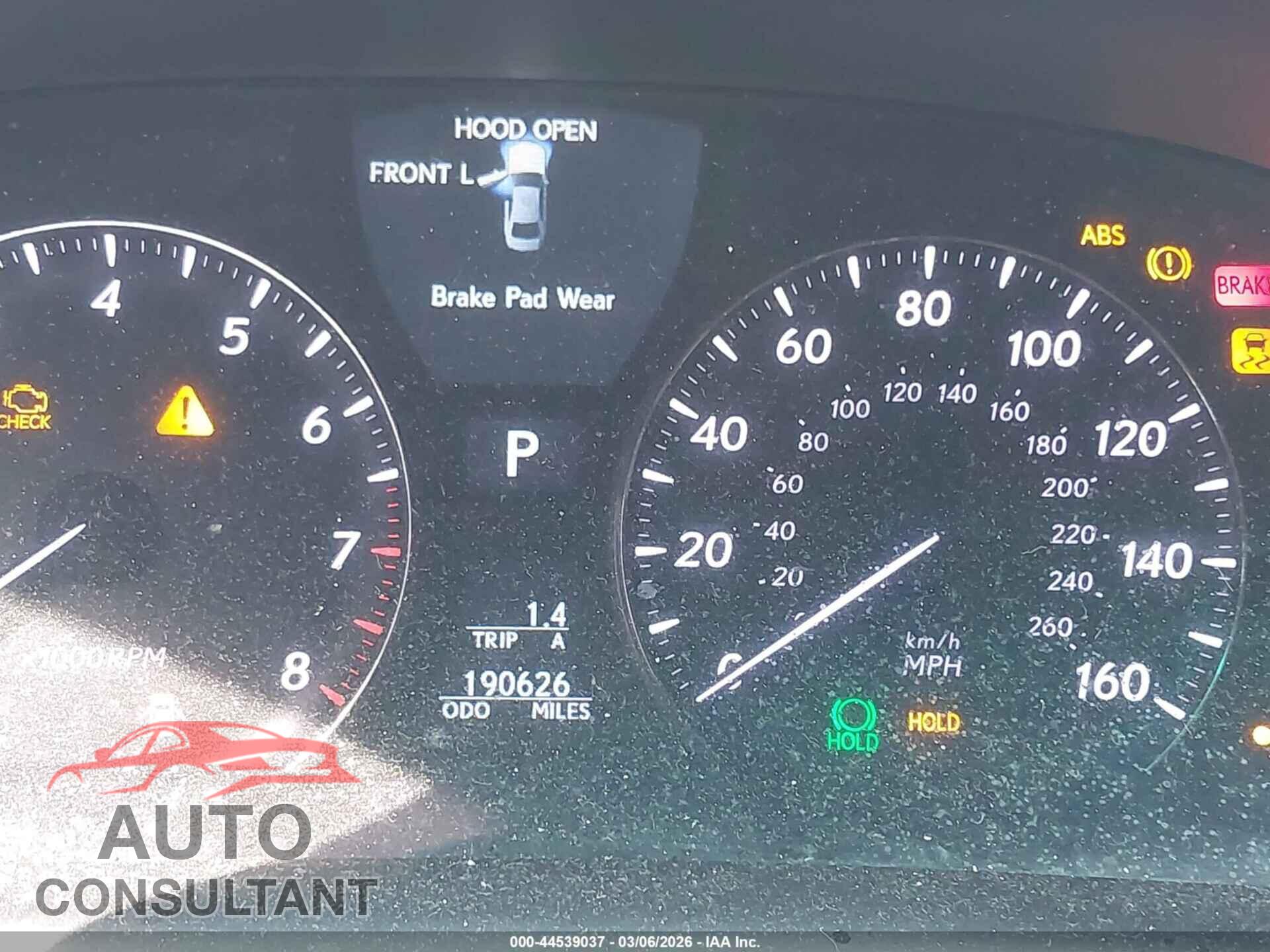 LEXUS LS 460 2011 - JTHBL5EF4B5106448
