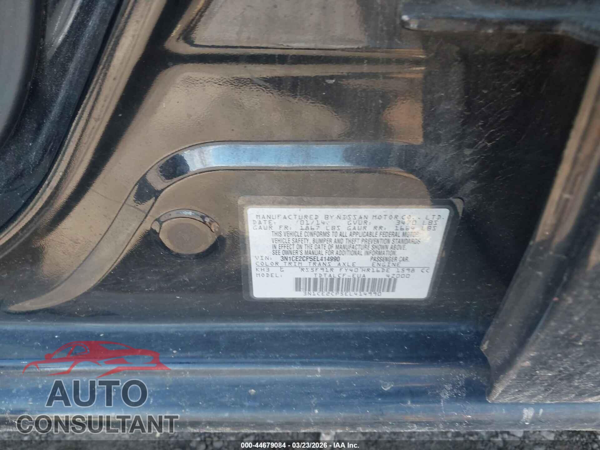 NISSAN VERSA NOTE 2014 - 3N1CE2CP5EL414990