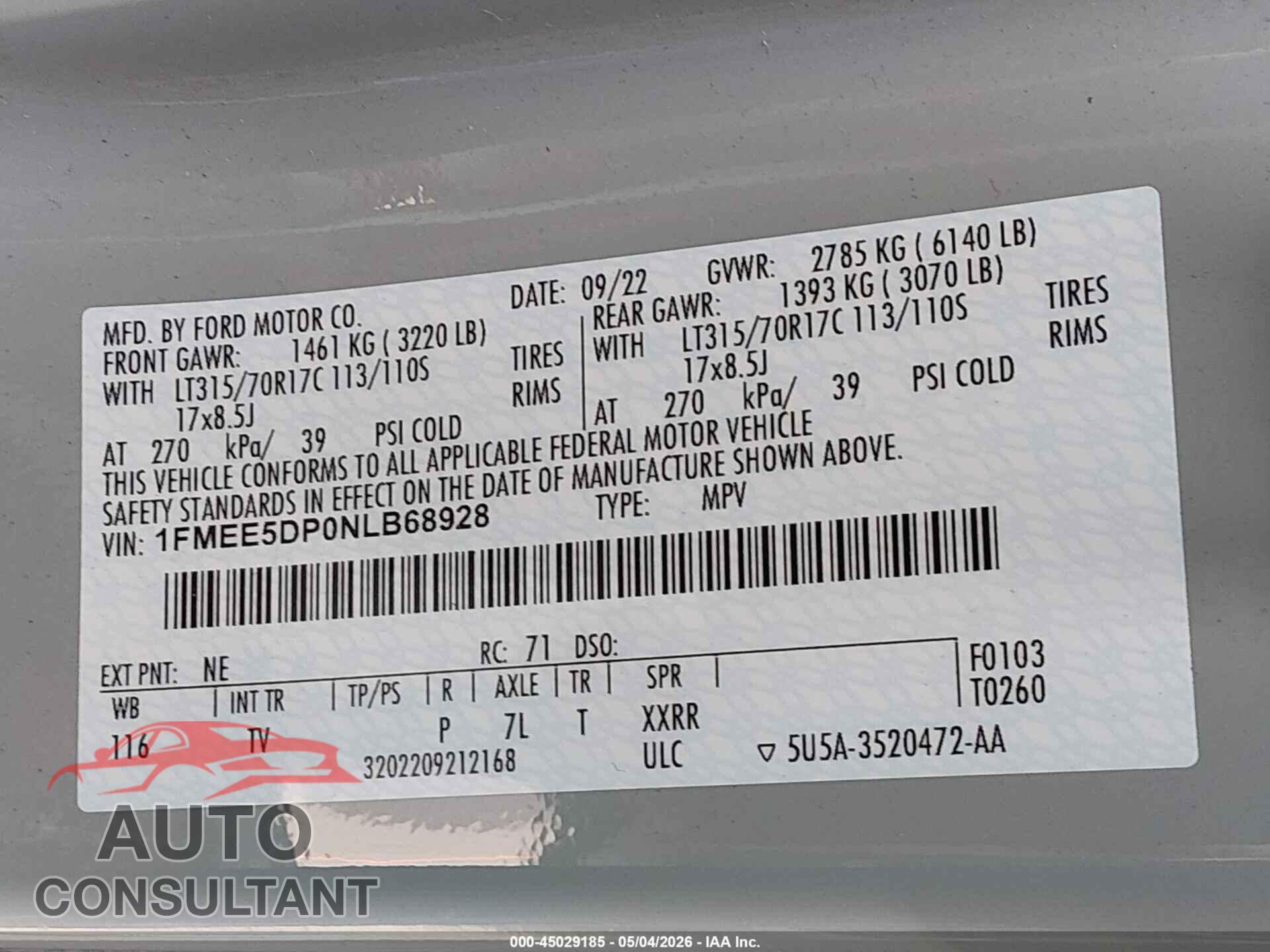 FORD BRONCO 2022 - 1FMEE5DP0NLB68928