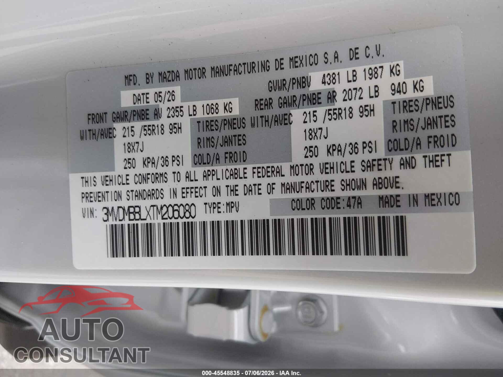 MAZDA CX-30 2026 - 3MVDMBBLXTM206080