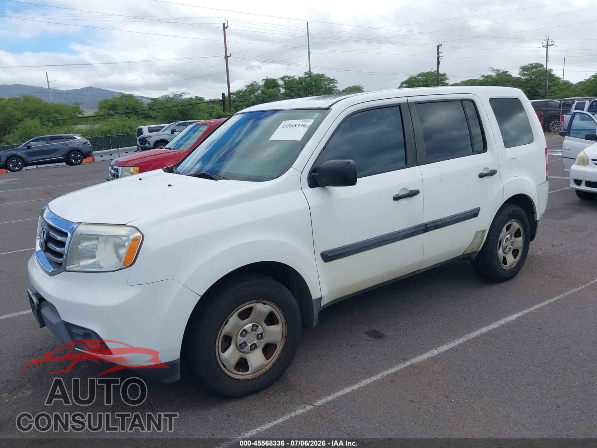 HONDA PILOT 2013 - 5FNYF3H25DB040686