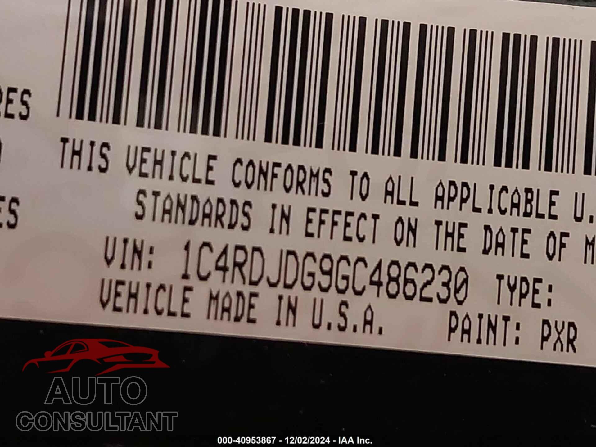 DODGE DURANGO 2016 - 1C4RDJDG9GC486230