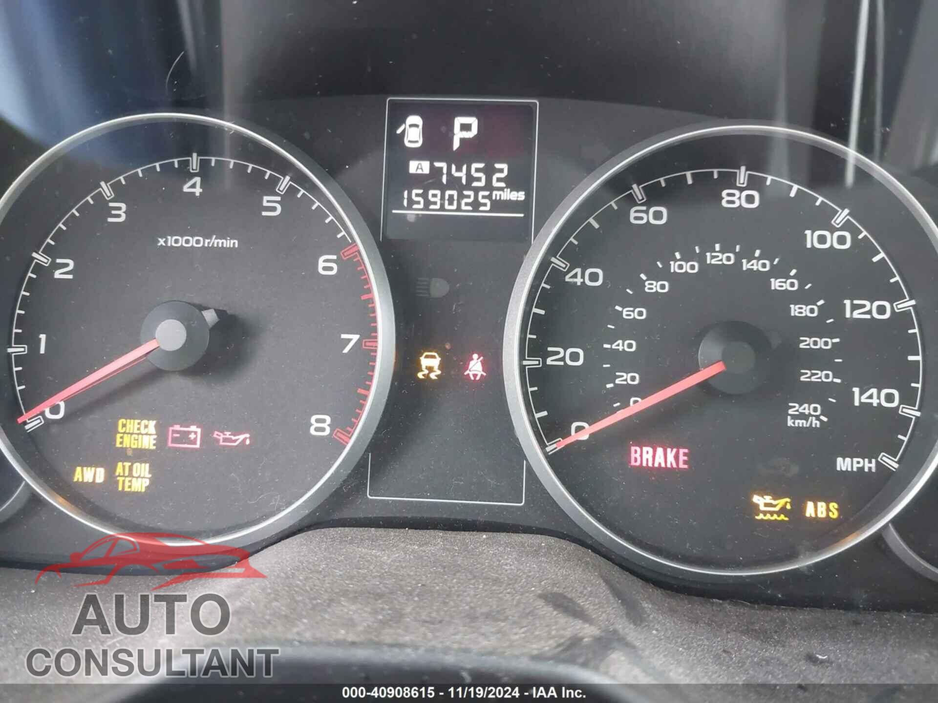 SUBARU OUTBACK 2014 - 4S4BRBCC3E3291790