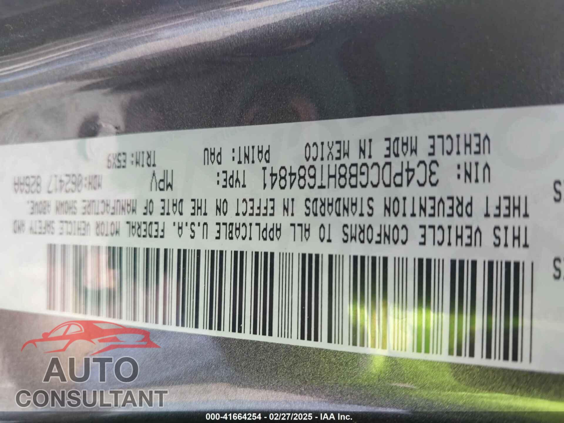 DODGE JOURNEY 2017 - 3C4PDCGB8HT684841