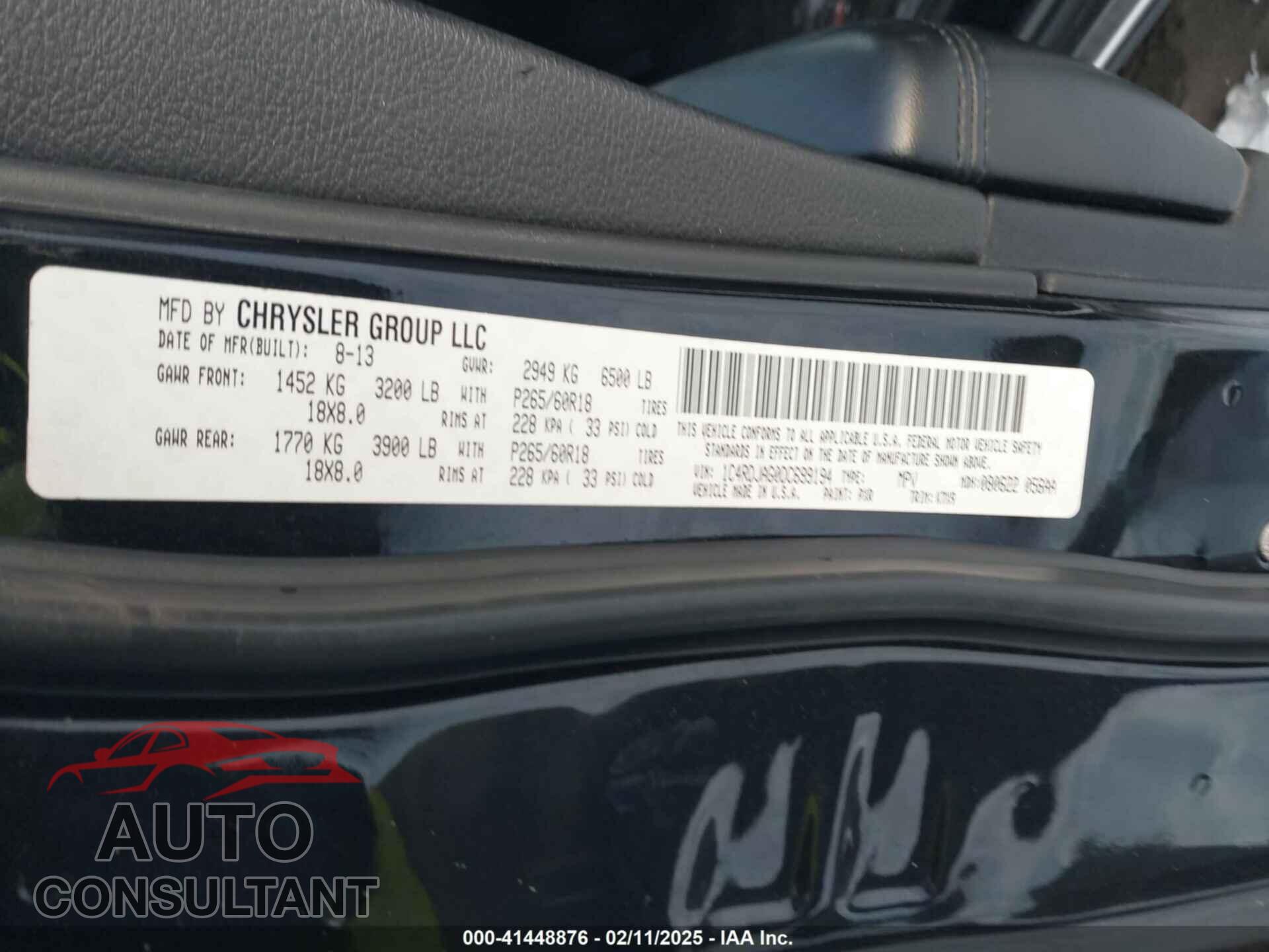 DODGE DURANGO 2015 - 1C4RDJDG8FC907725