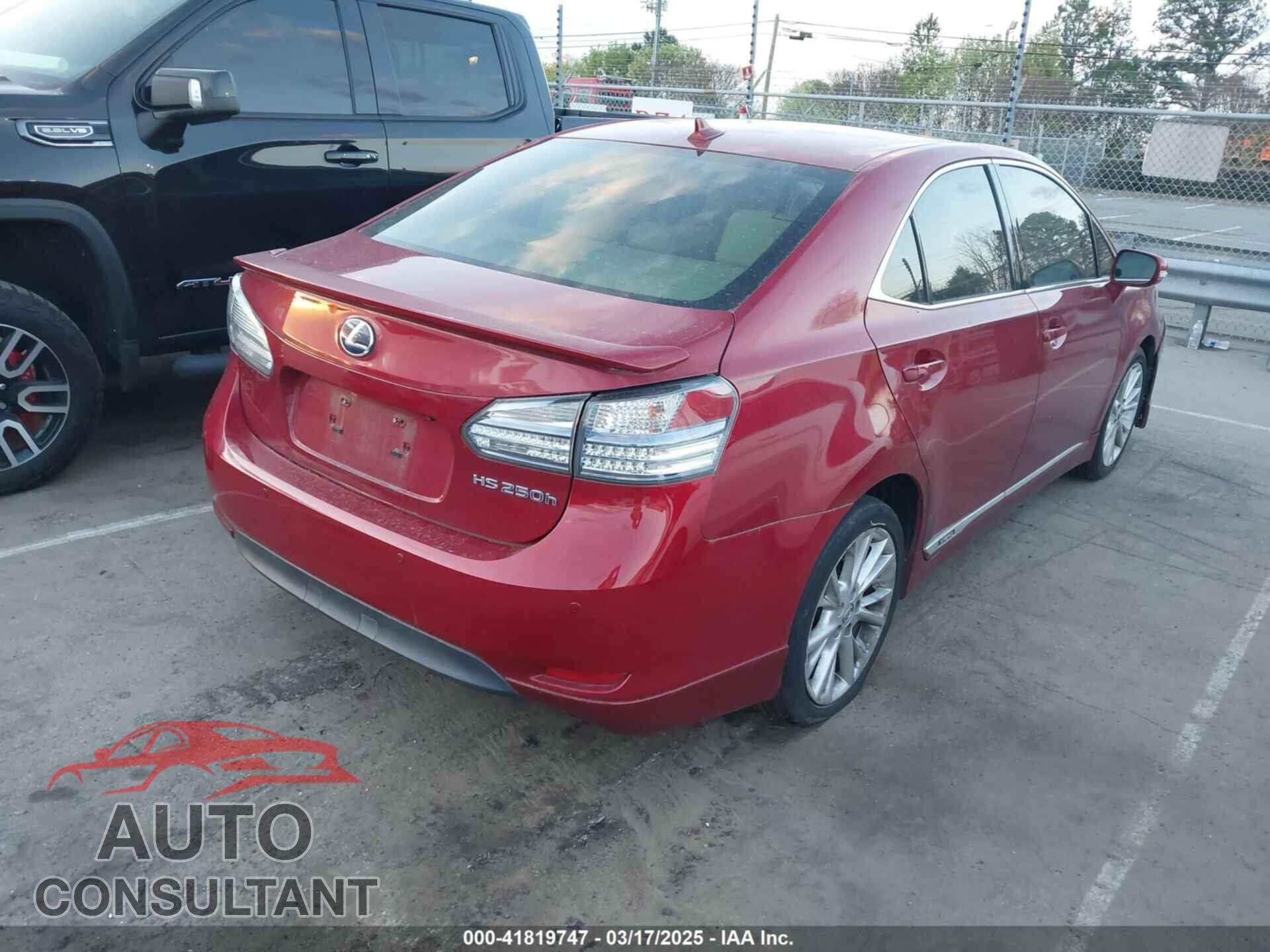 LEXUS HS 250H 2011 - JTHBB1BA6B2043942