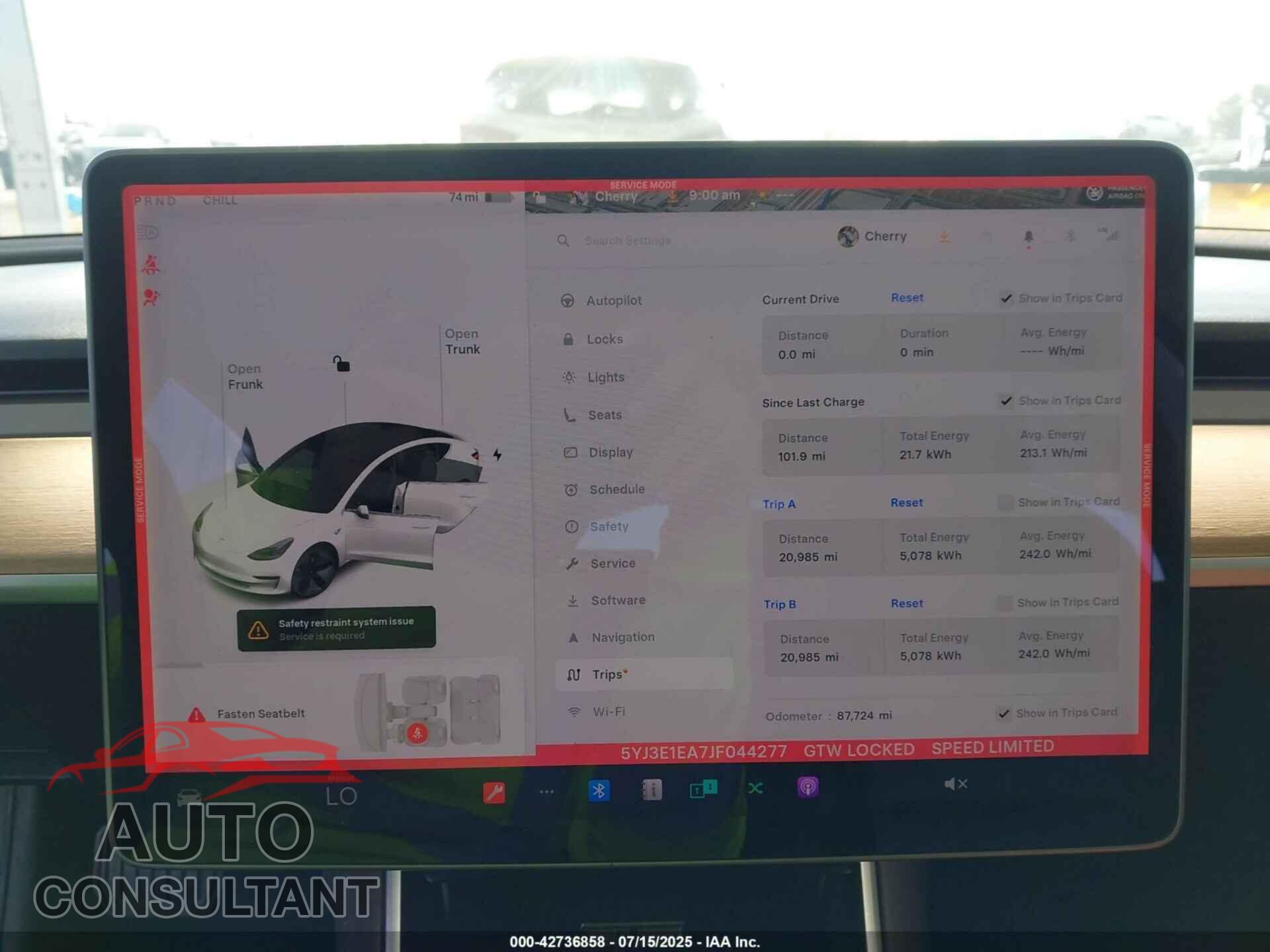 TESLA MODEL 3 2018 - 5YJ3E1EA7JF044277
