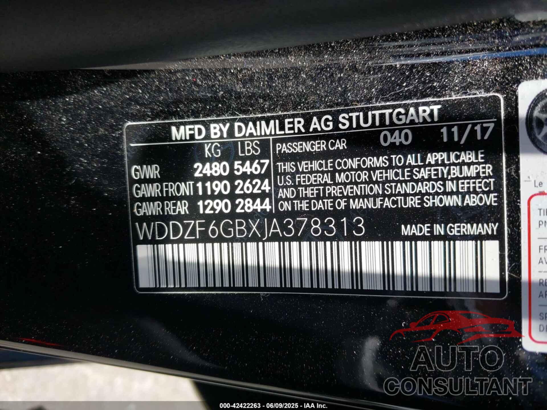 MERCEDES-BENZ E 400 2018 - WDDZF6GBXJA378313