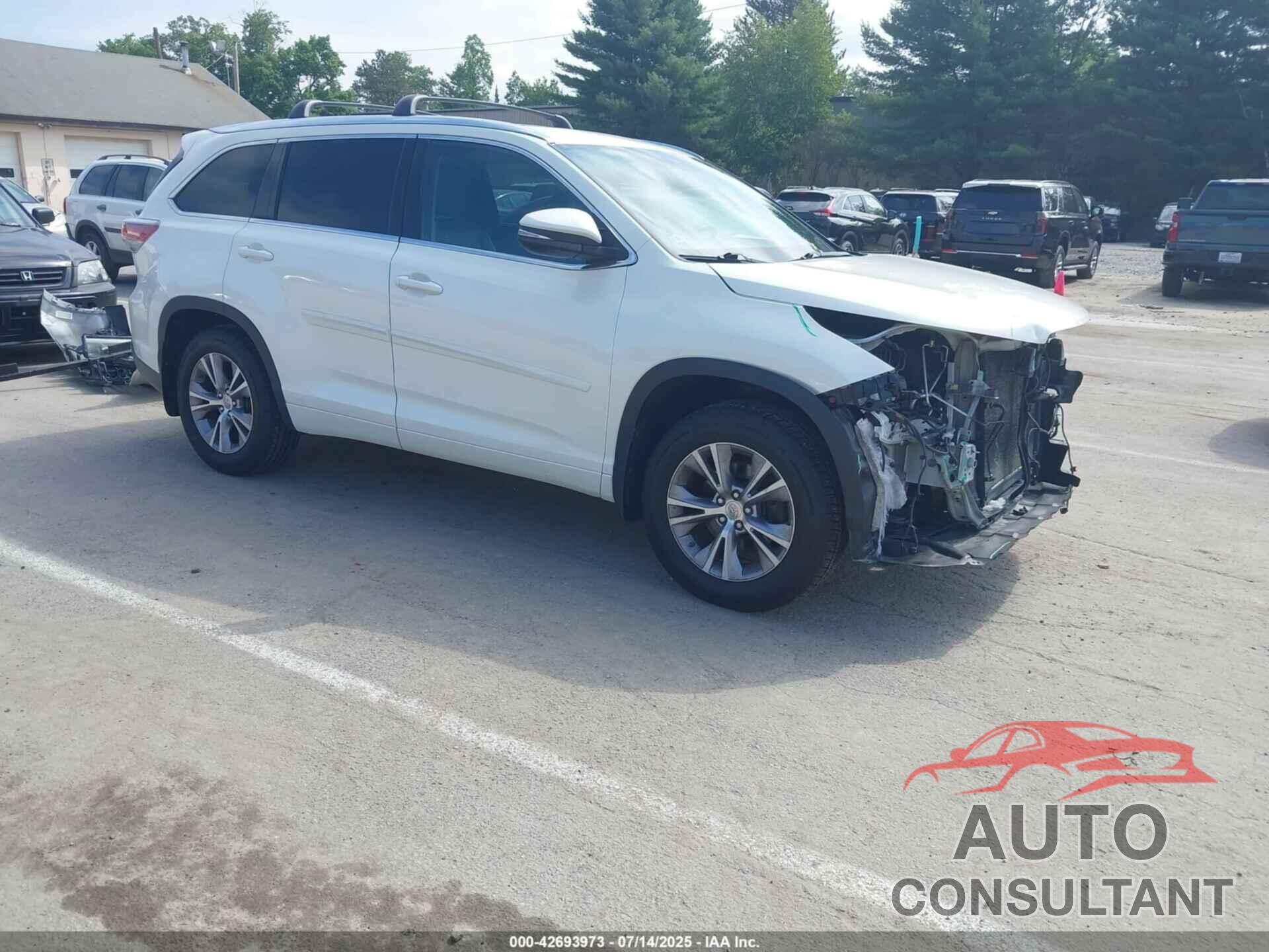 TOYOTA HIGHLANDER 2015 - 5TDJKRFH0FS173135