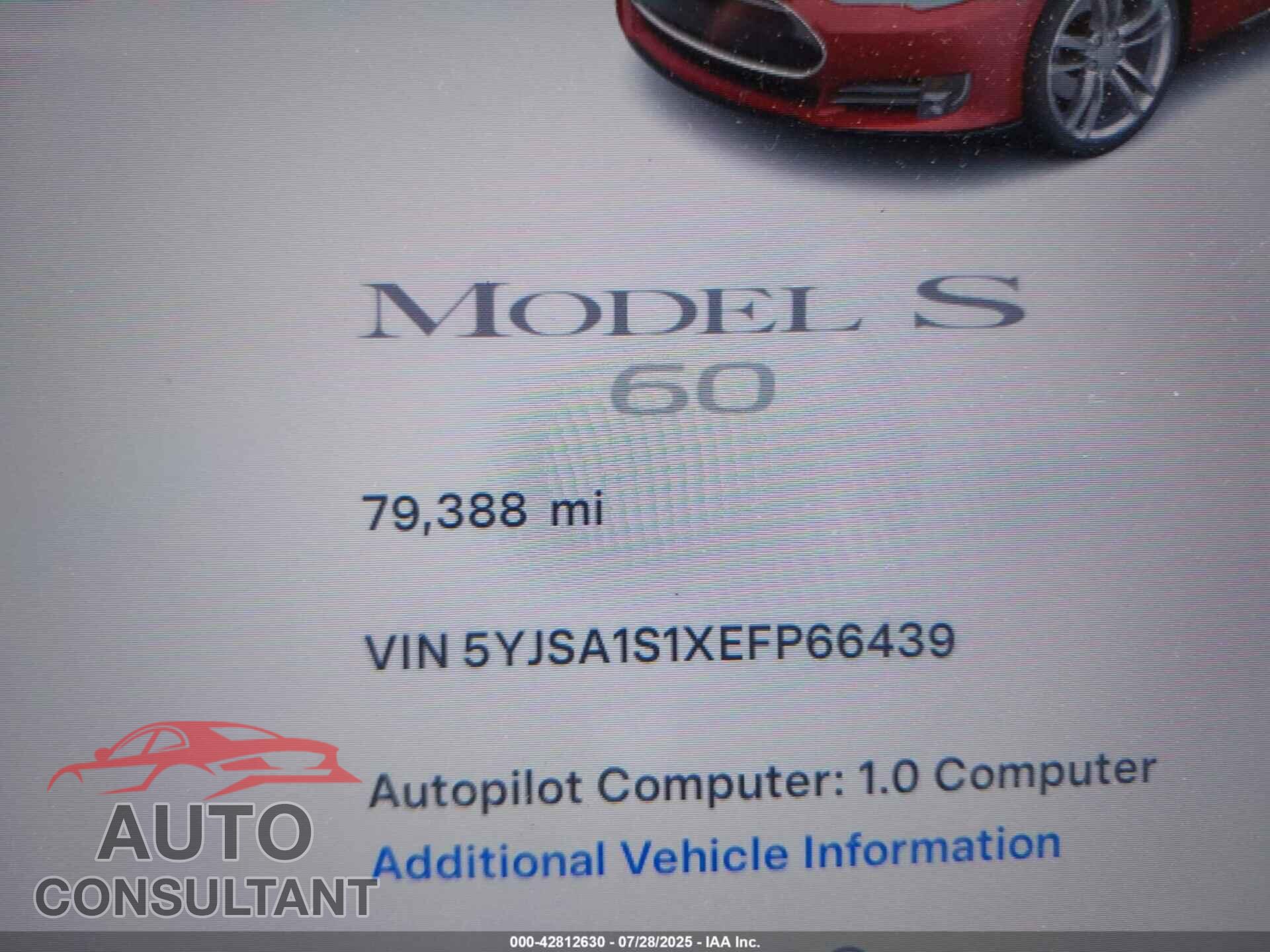 TESLA MODEL S 2014 - 5YJSA1S1XEFP66439