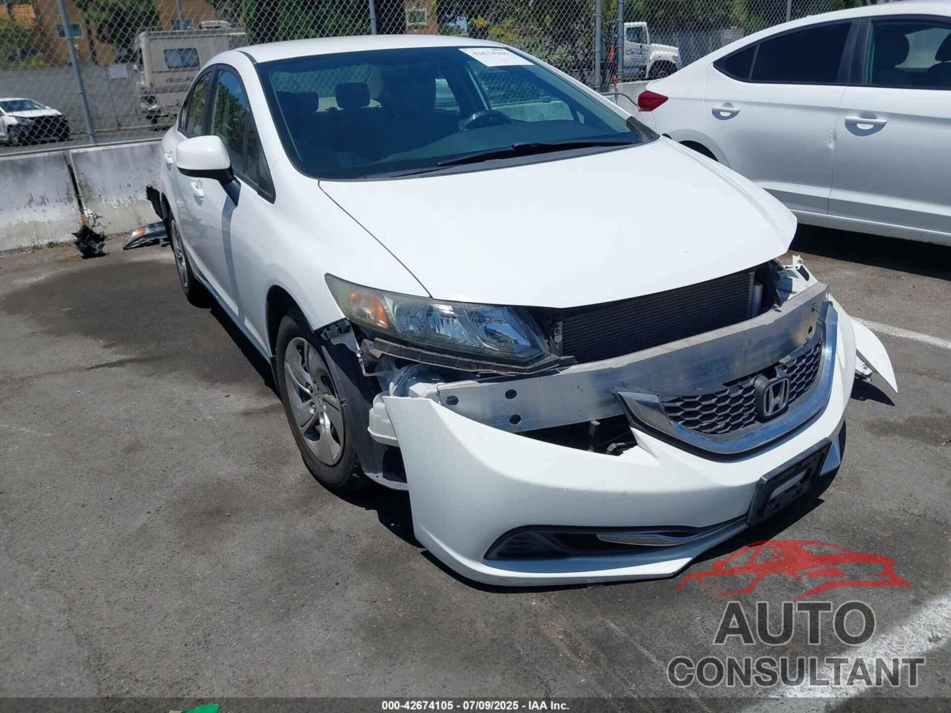 HONDA CIVIC 2013 - 19XFB2F52DE208266