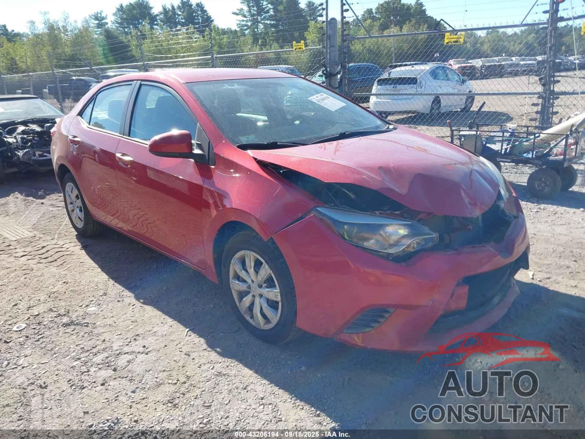 TOYOTA COROLLA 2015 - 2T1BURHE7FC242395