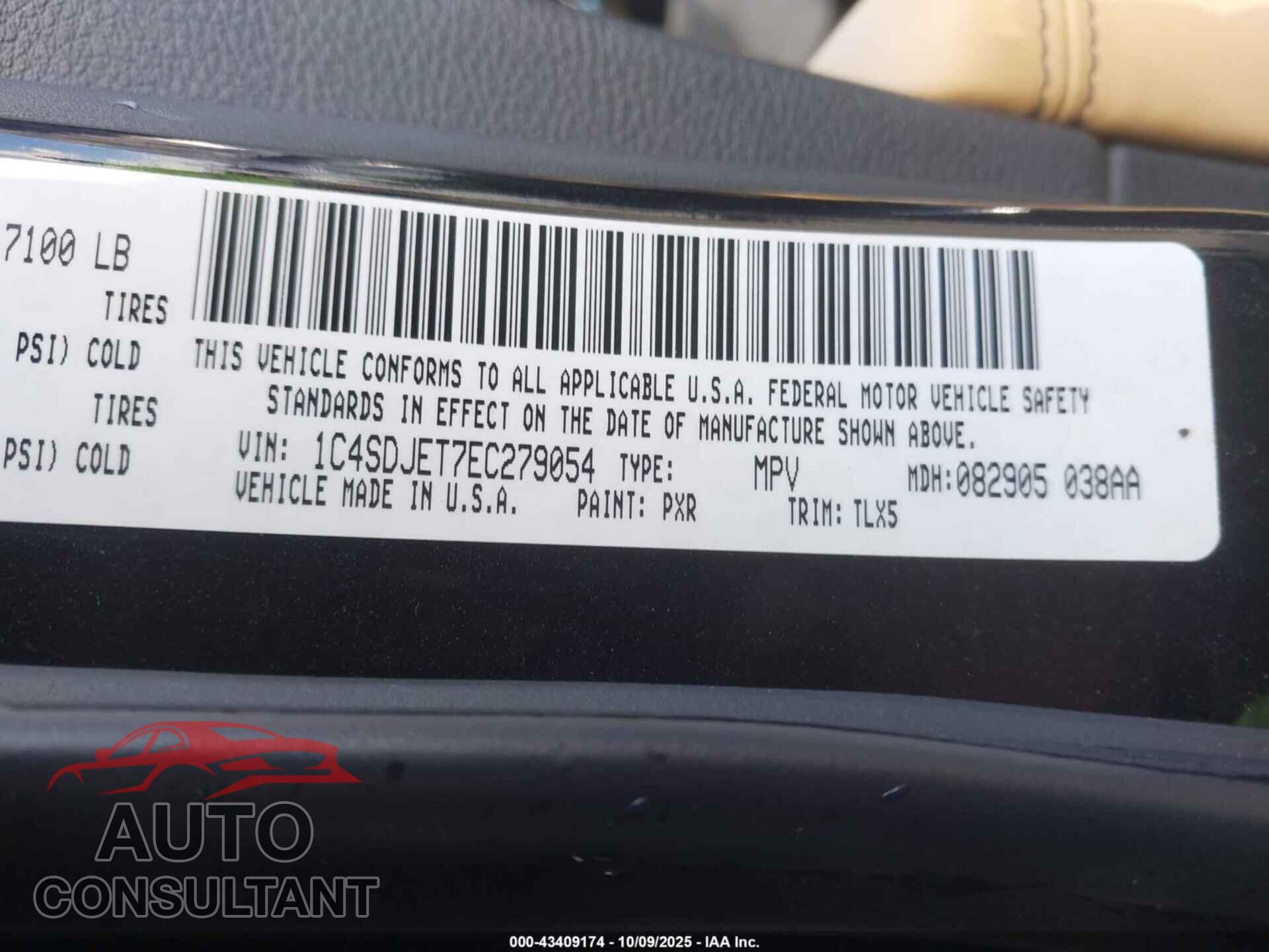 DODGE DURANGO 2014 - 1C4SDJET7EC279054