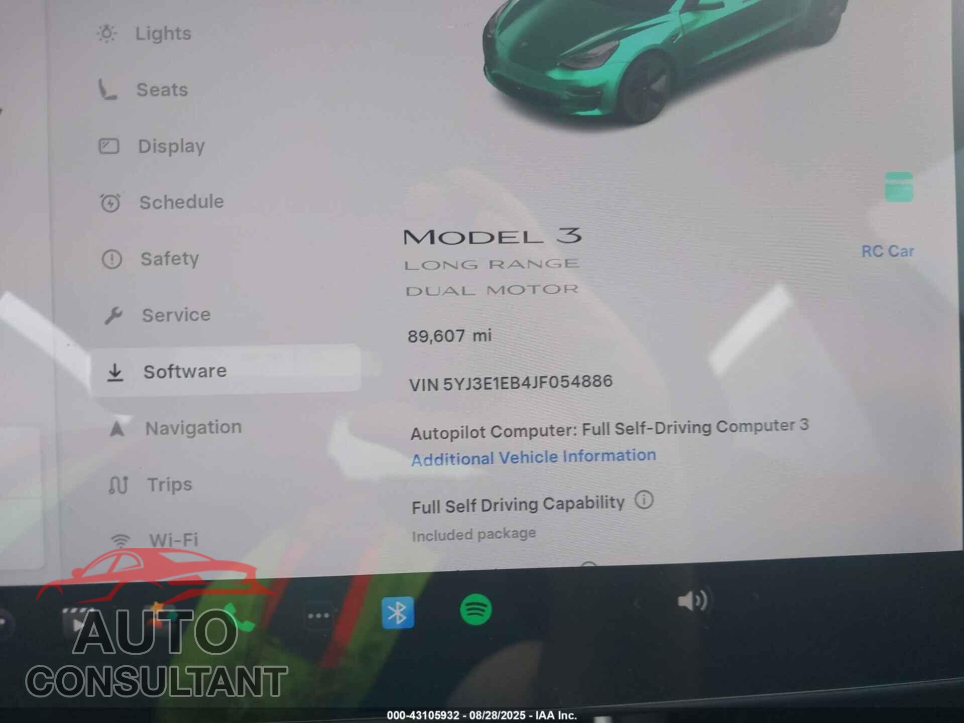 TESLA MODEL 3 2018 - 5YJ3E1EB4JF054886