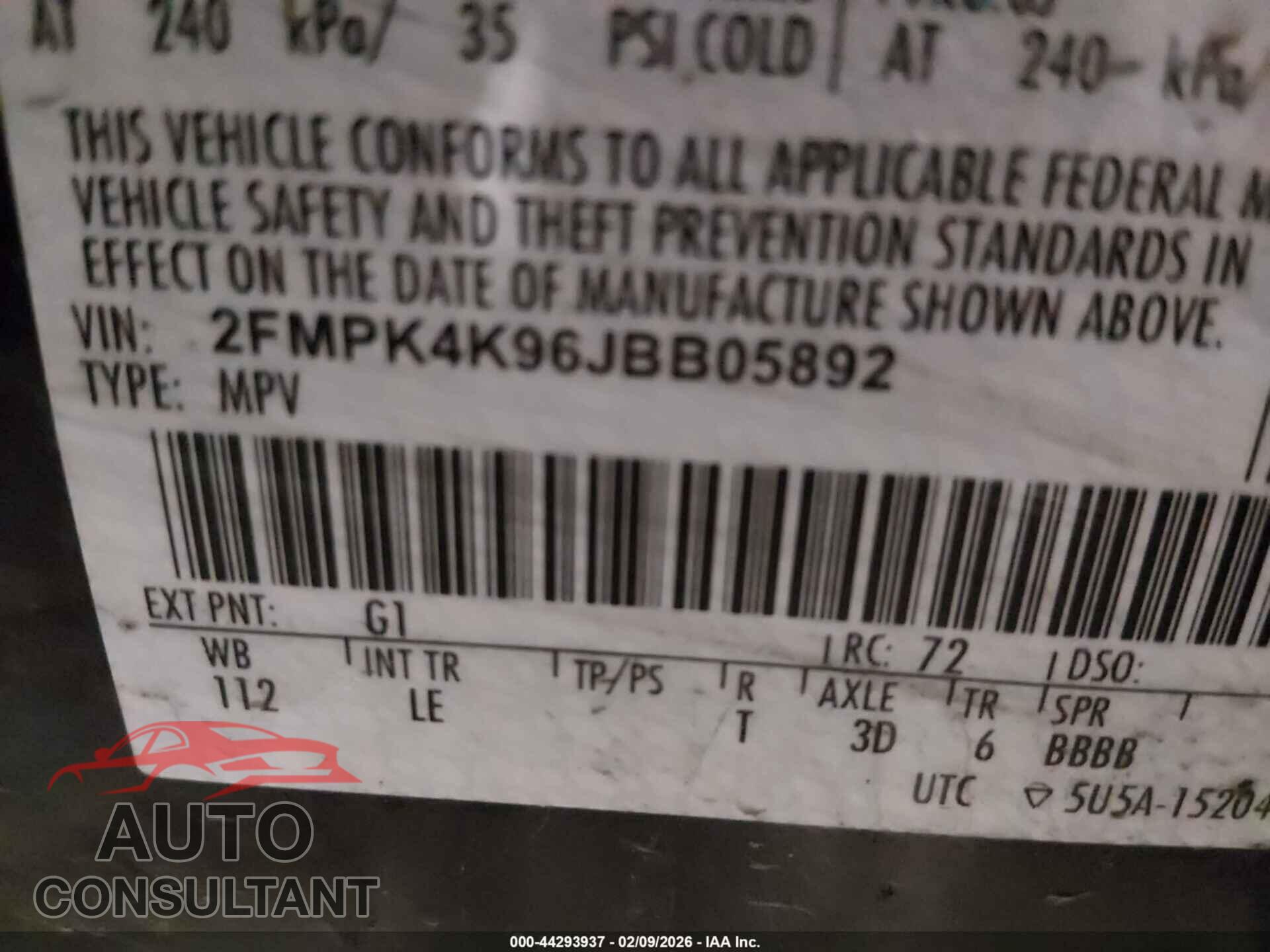 FORD EDGE 2018 - 2FMPK4K96JBB05892