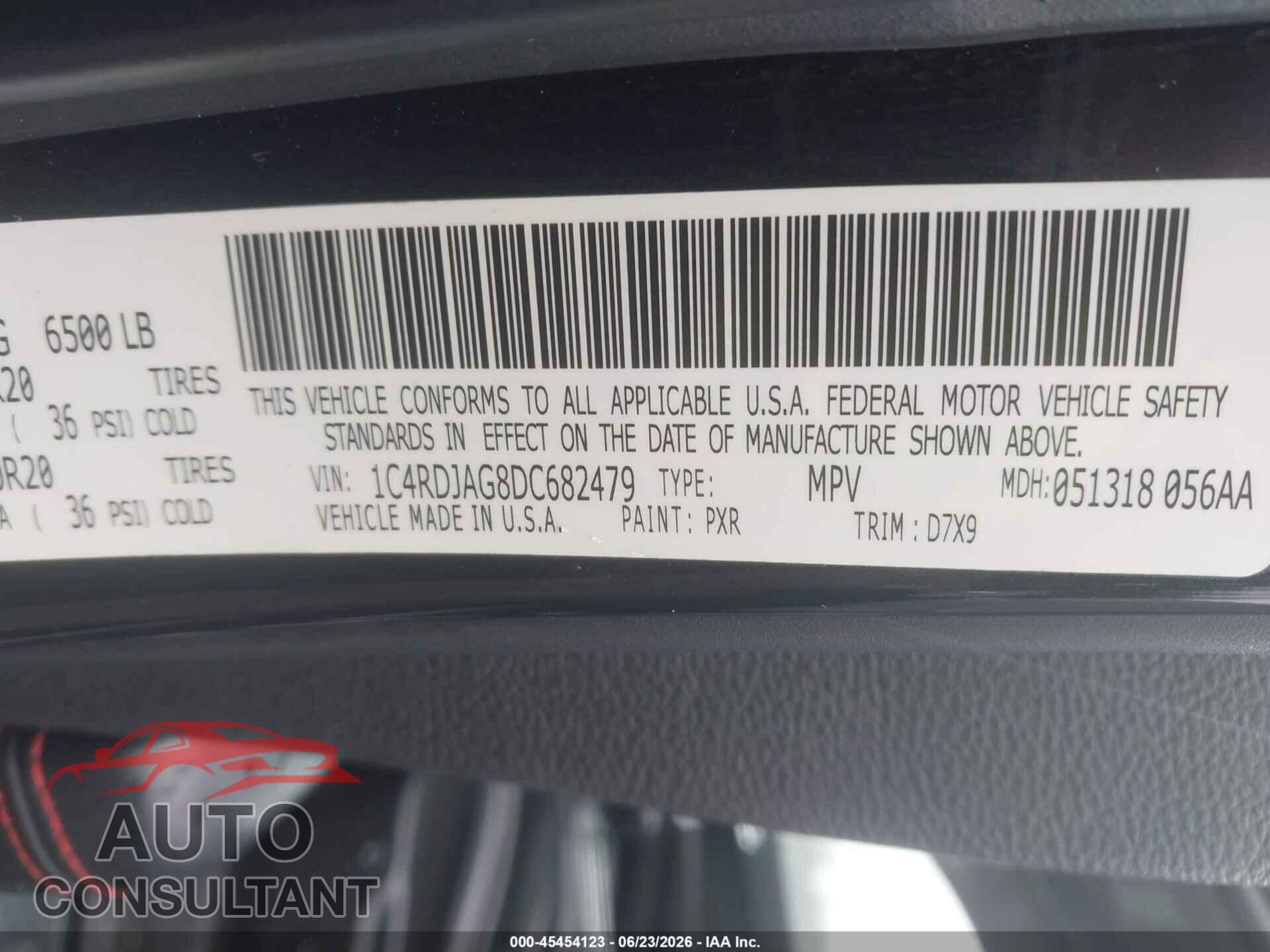 DODGE DURANGO 2013 - 1C4RDJAG8DC682479