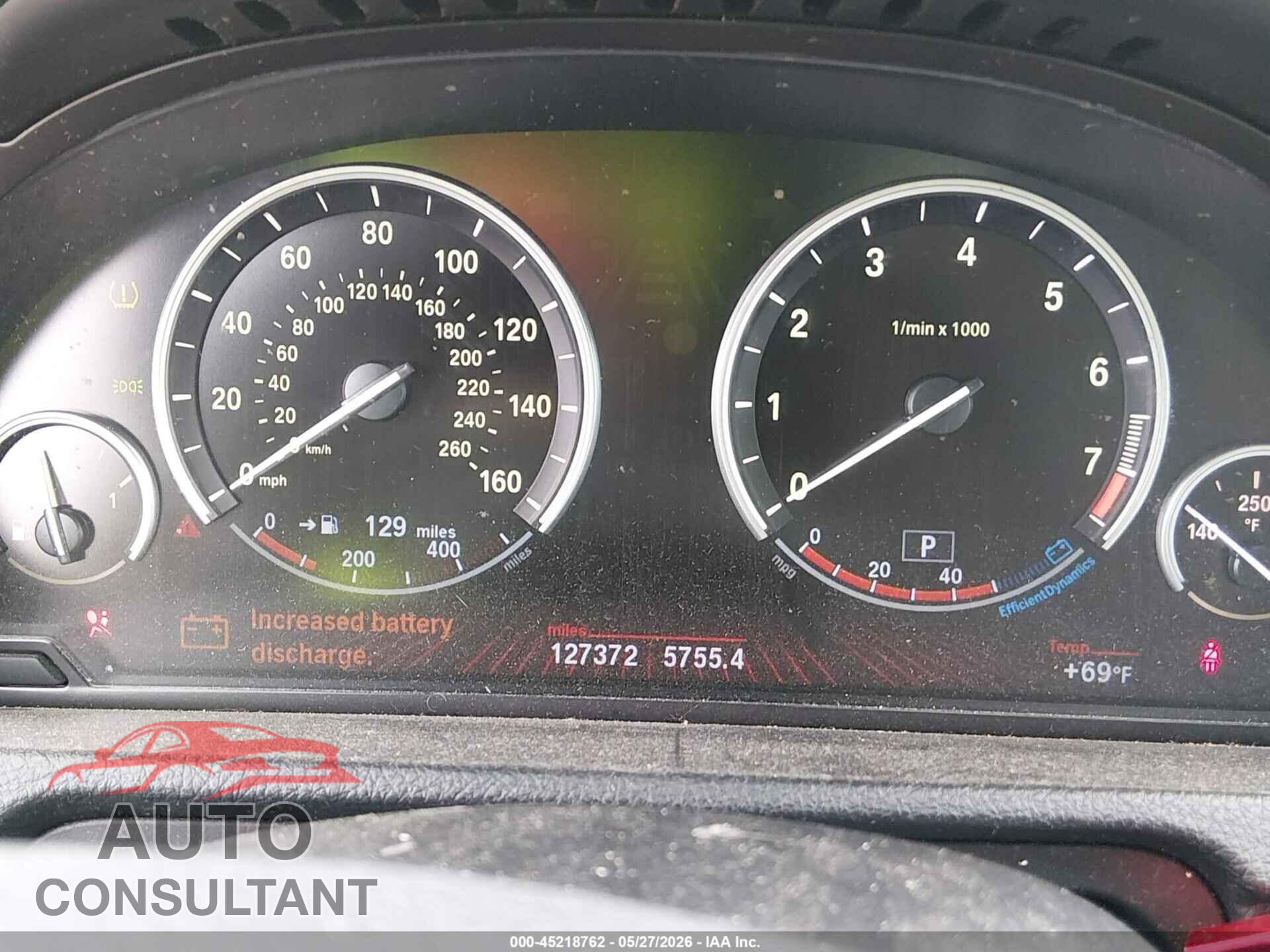 BMW 535I GRAN TURISMO 2012 - WBASN2C5XCC202311