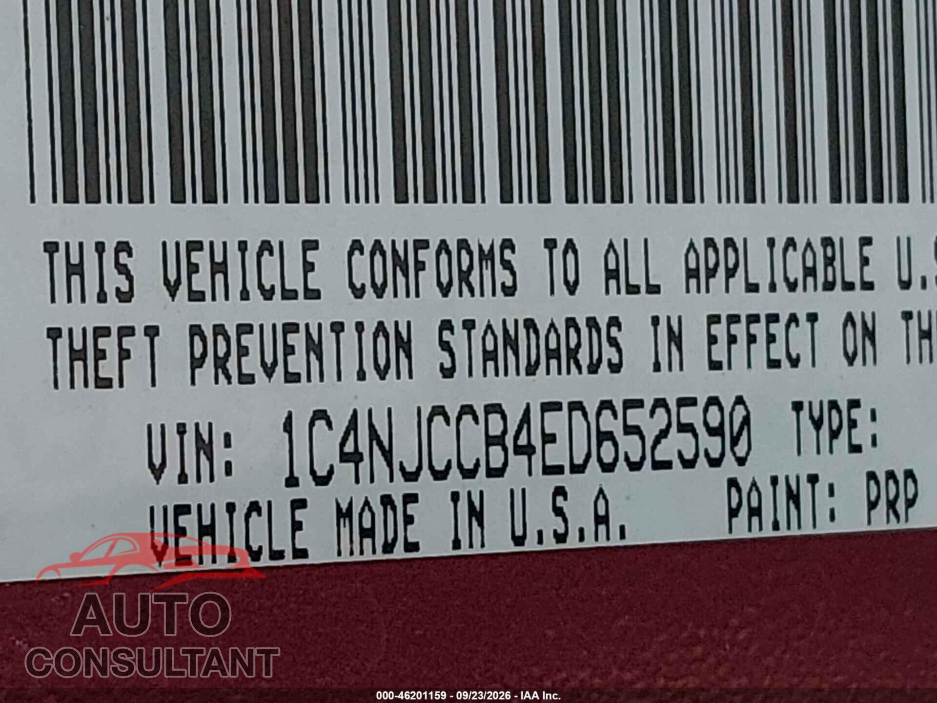 JEEP COMPASS 2014 - 1C4NJCCB4ED652590