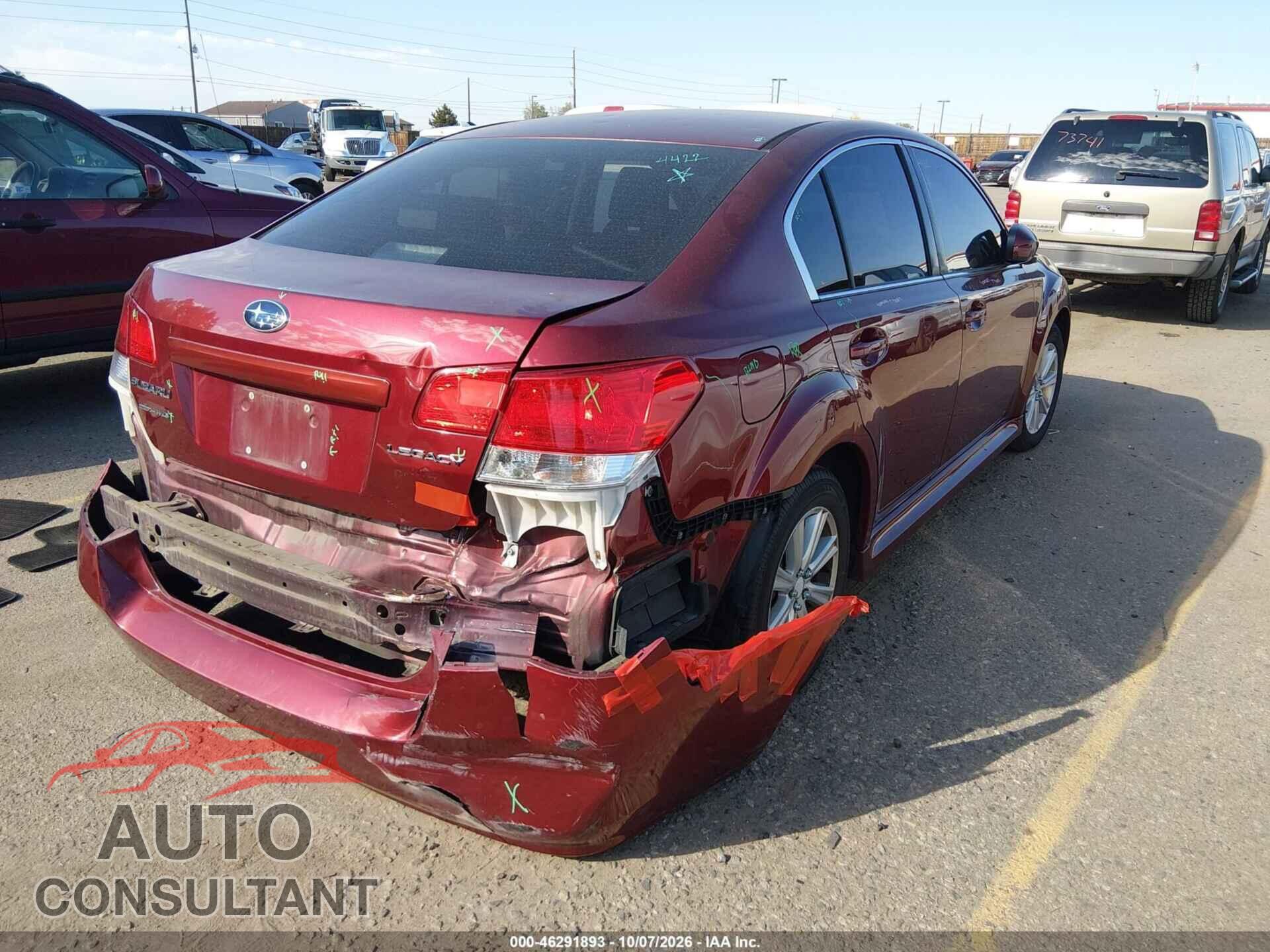 SUBARU LEGACY 2012 - 4S3BMCA62C3014843