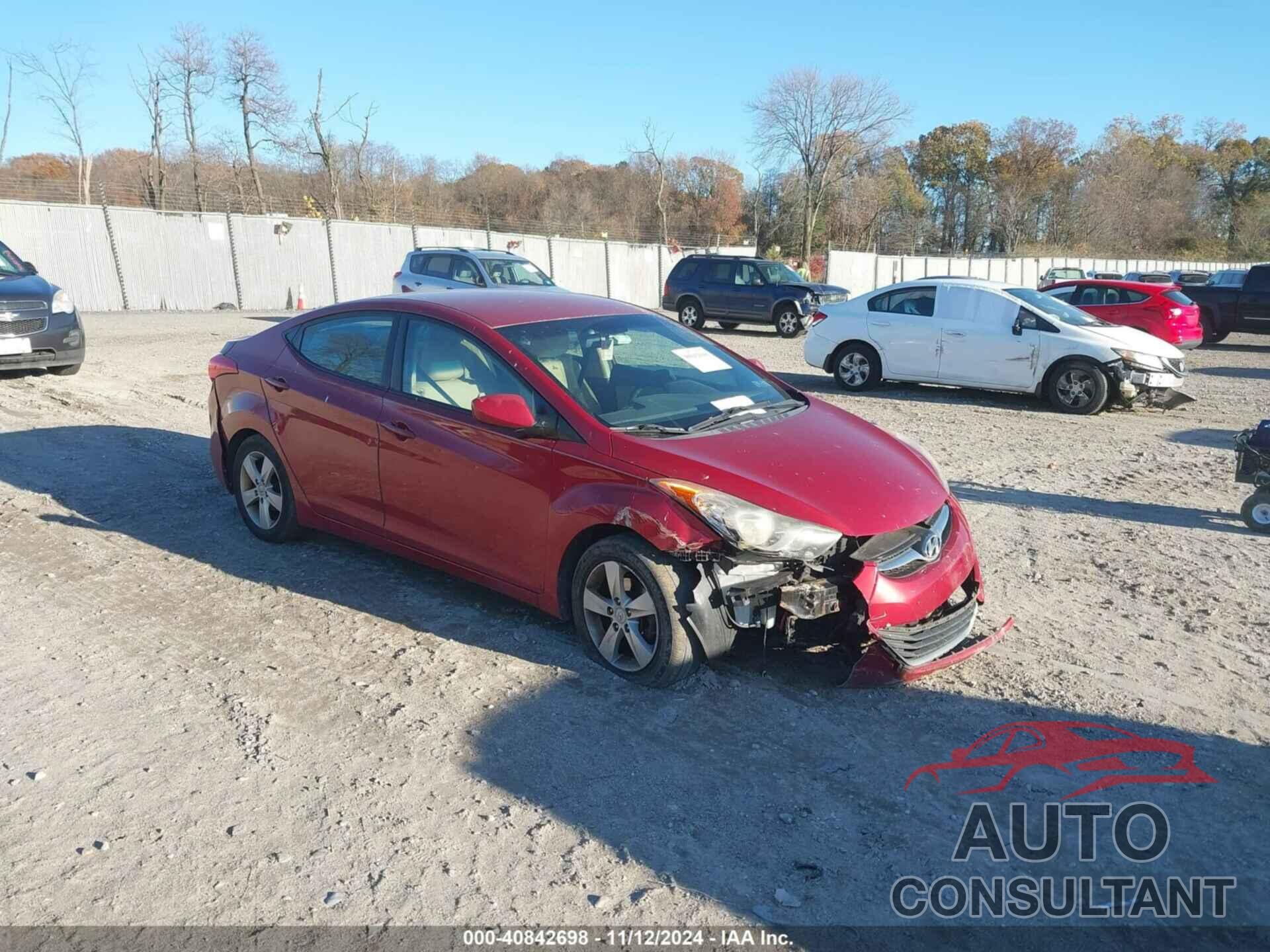 HYUNDAI ELANTRA 2013 - KMHDH4AE6DU498467