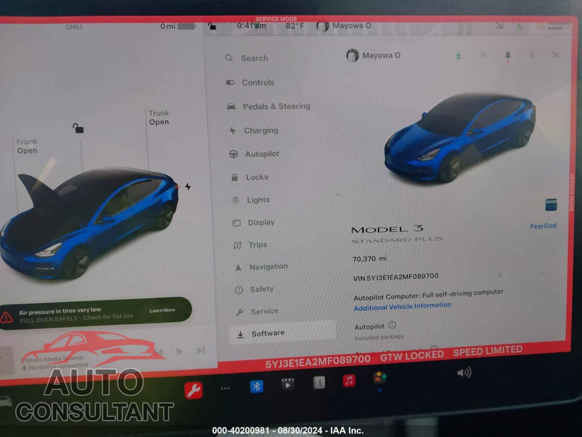 TESLA MODEL 3 2021 - 5YJ3E1EA2MF089700