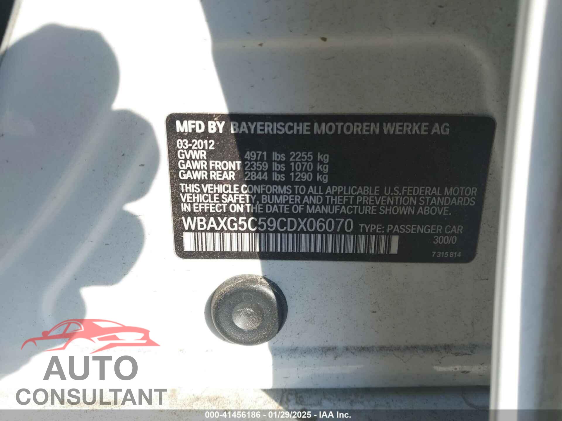 BMW 528I 2012 - WBAXG5C59CDX06070