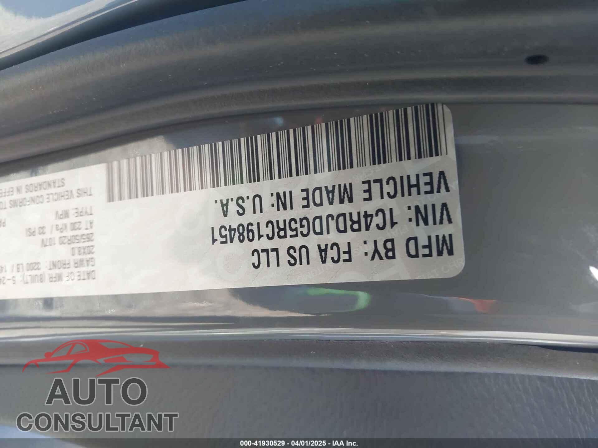 DODGE DURANGO 2024 - 1C4RDJDG5RC198451