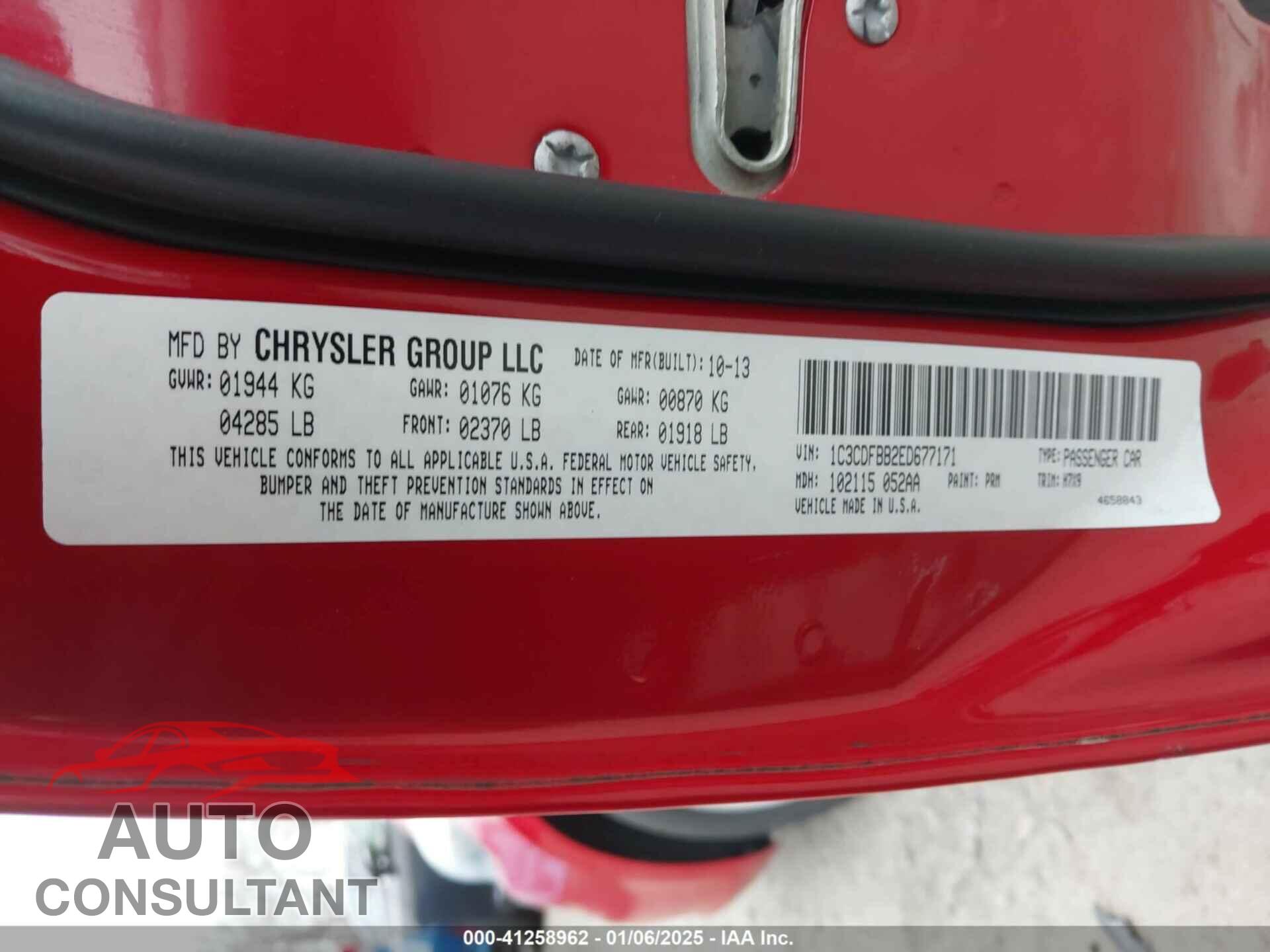 DODGE DART 2014 - 1C3CDFBB2ED677171