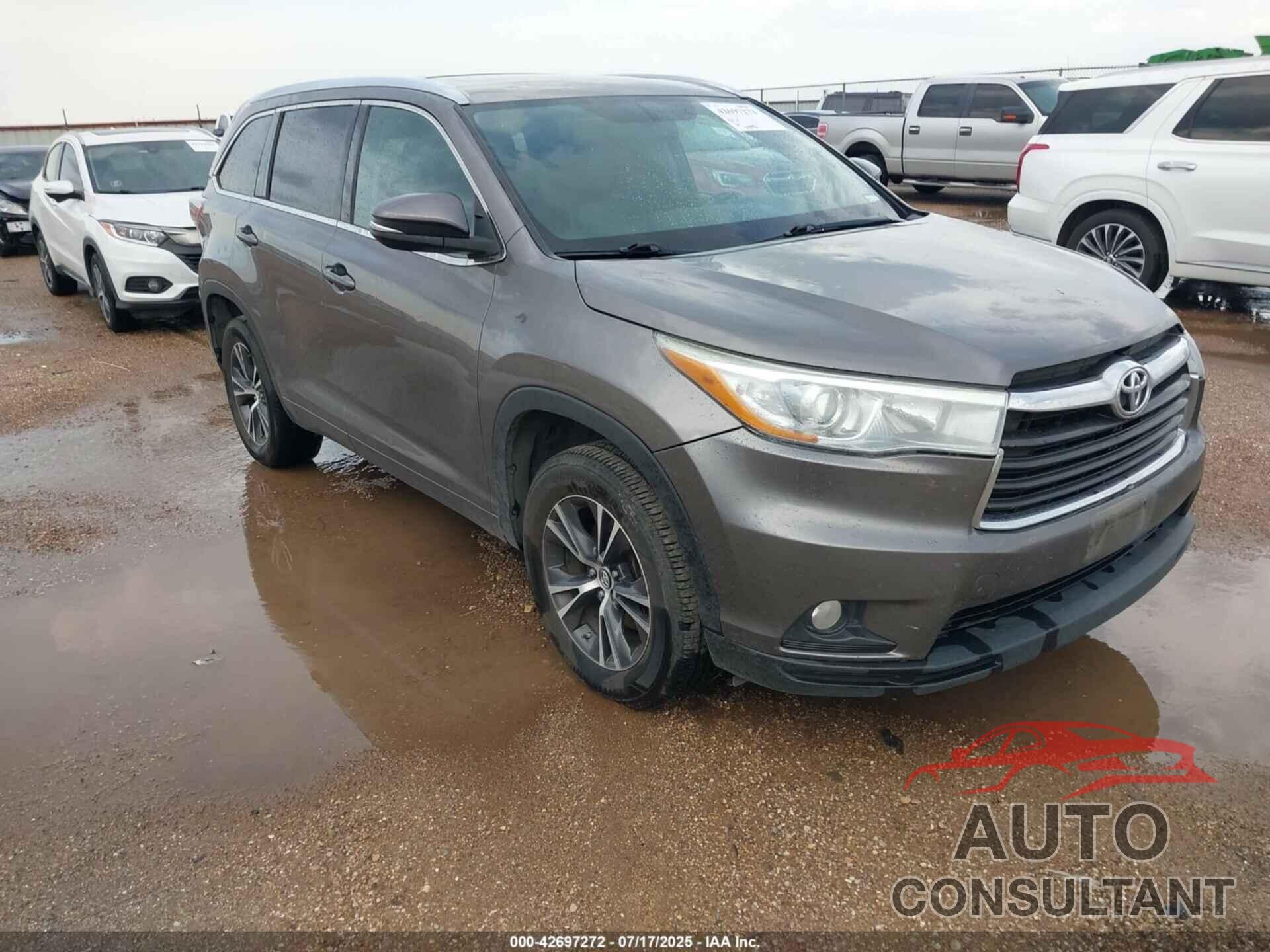 TOYOTA HIGHLANDER 2016 - 5TDKKRFH9GS500931