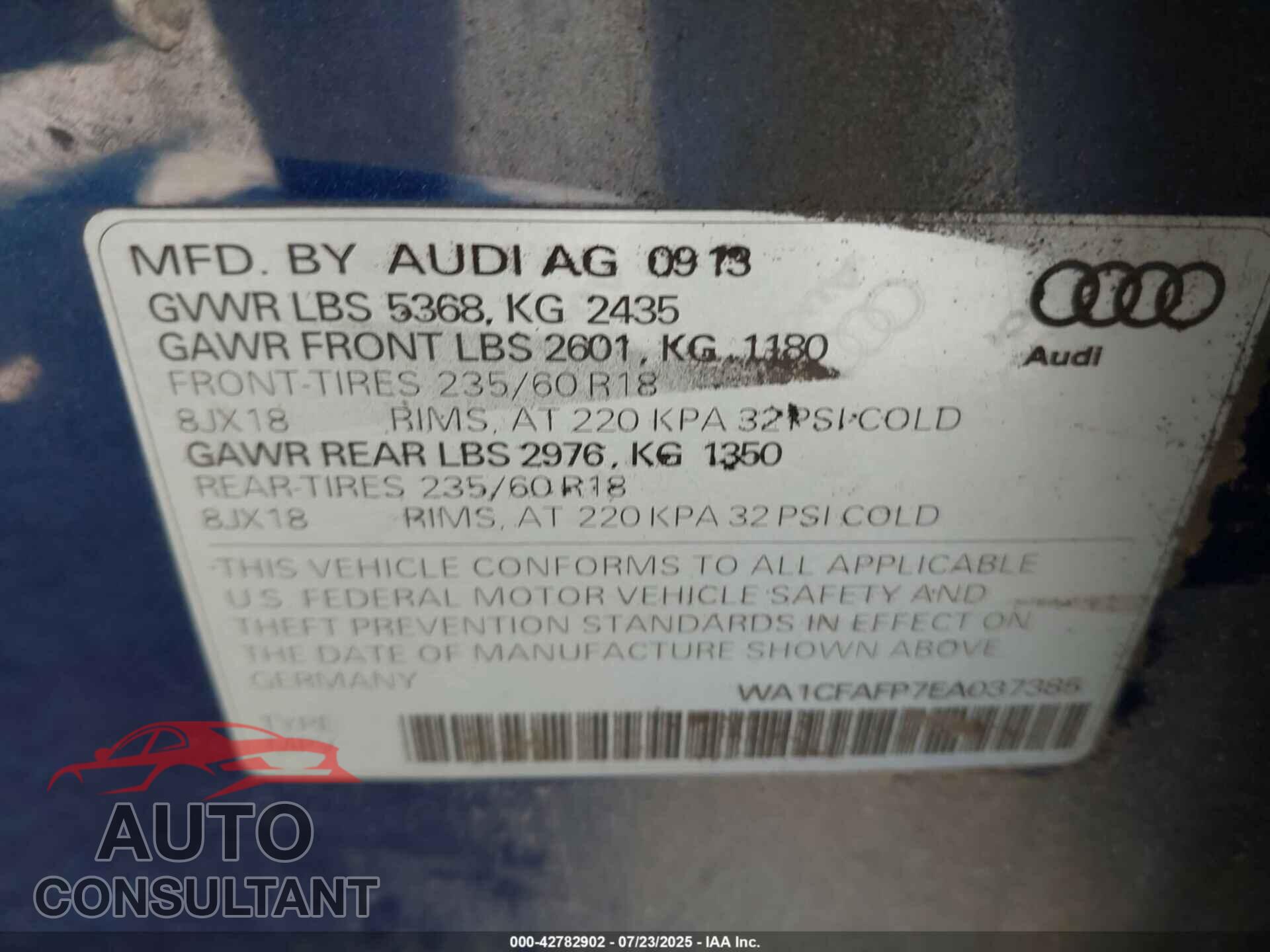 AUDI Q5 2014 - WA1CFAFP7EA037385