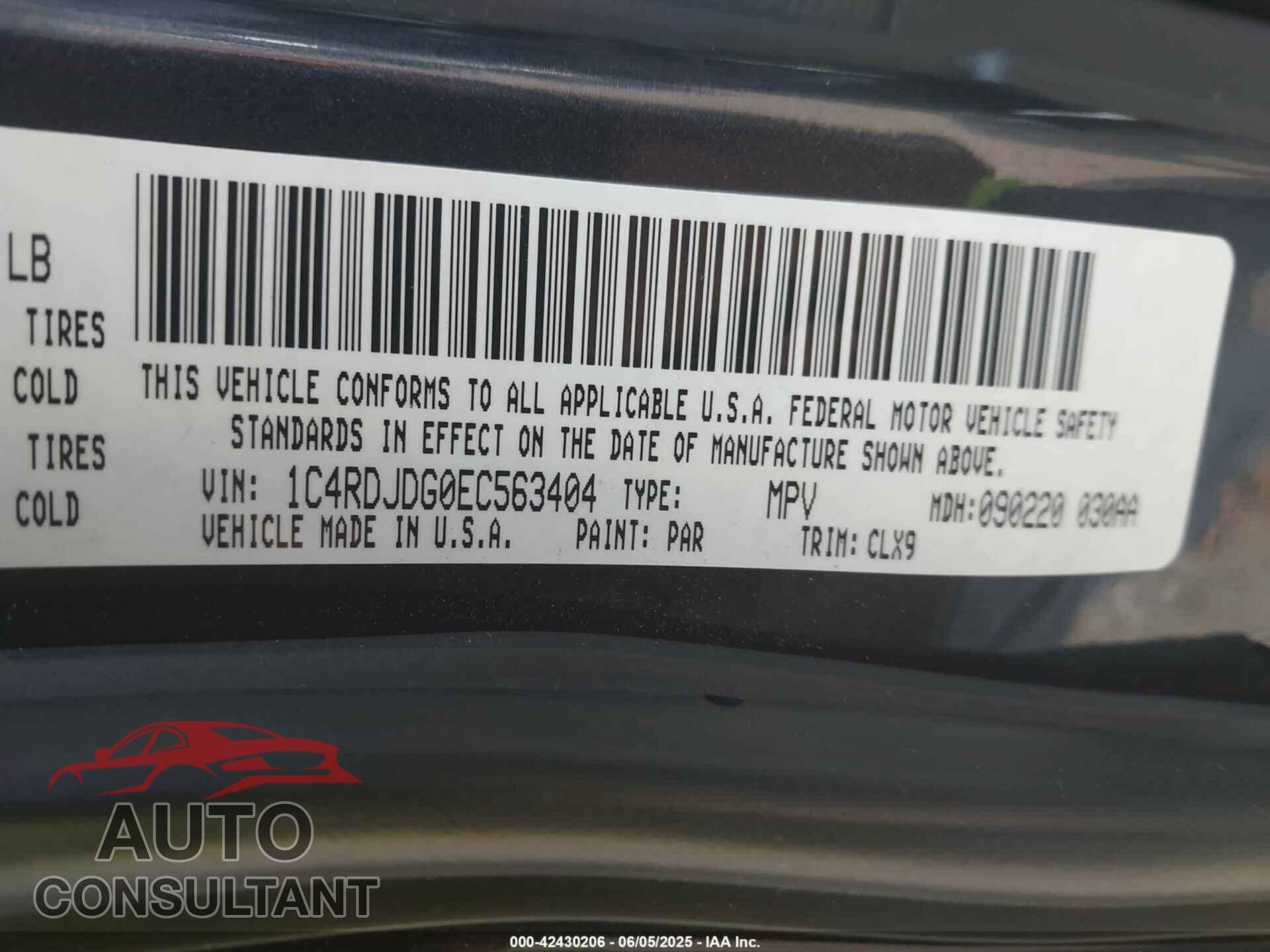 DODGE DURANGO 2014 - 1C4RDJDG0EC563404