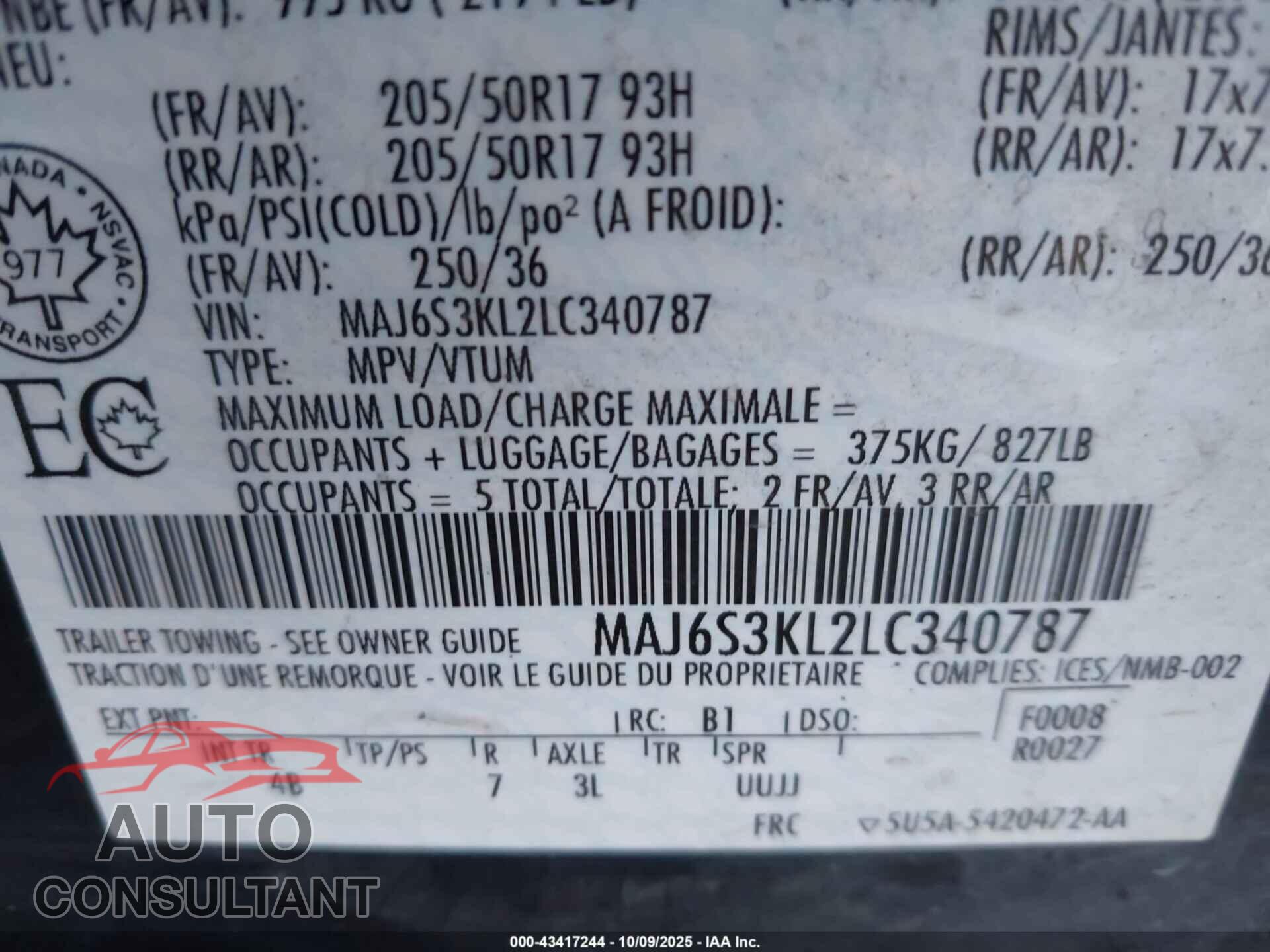 FORD ECOSPORT 2020 - MAJ6S3KL2LC340787