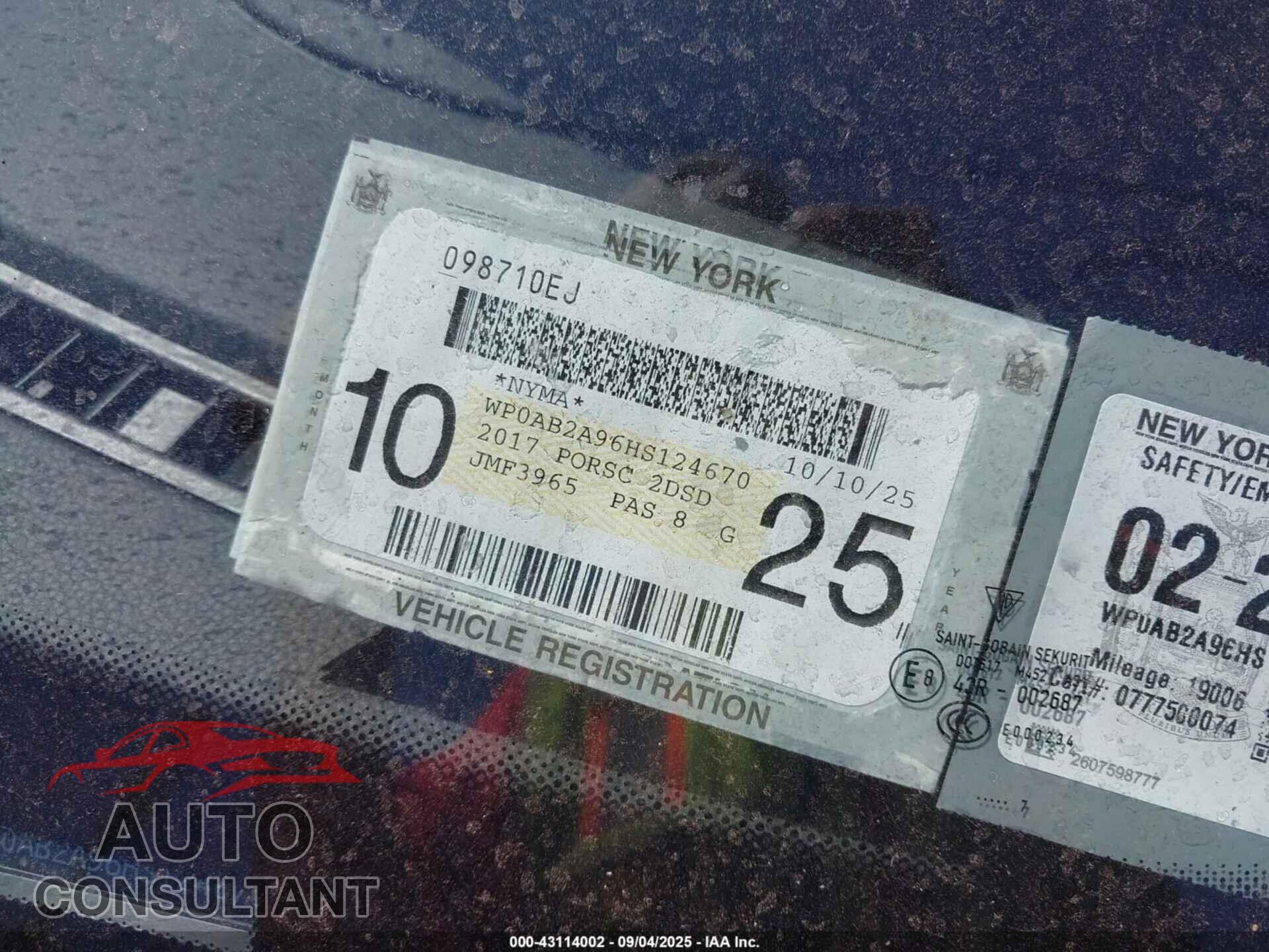 PORSCHE 911 2017 - WP0AB2A96HS124670